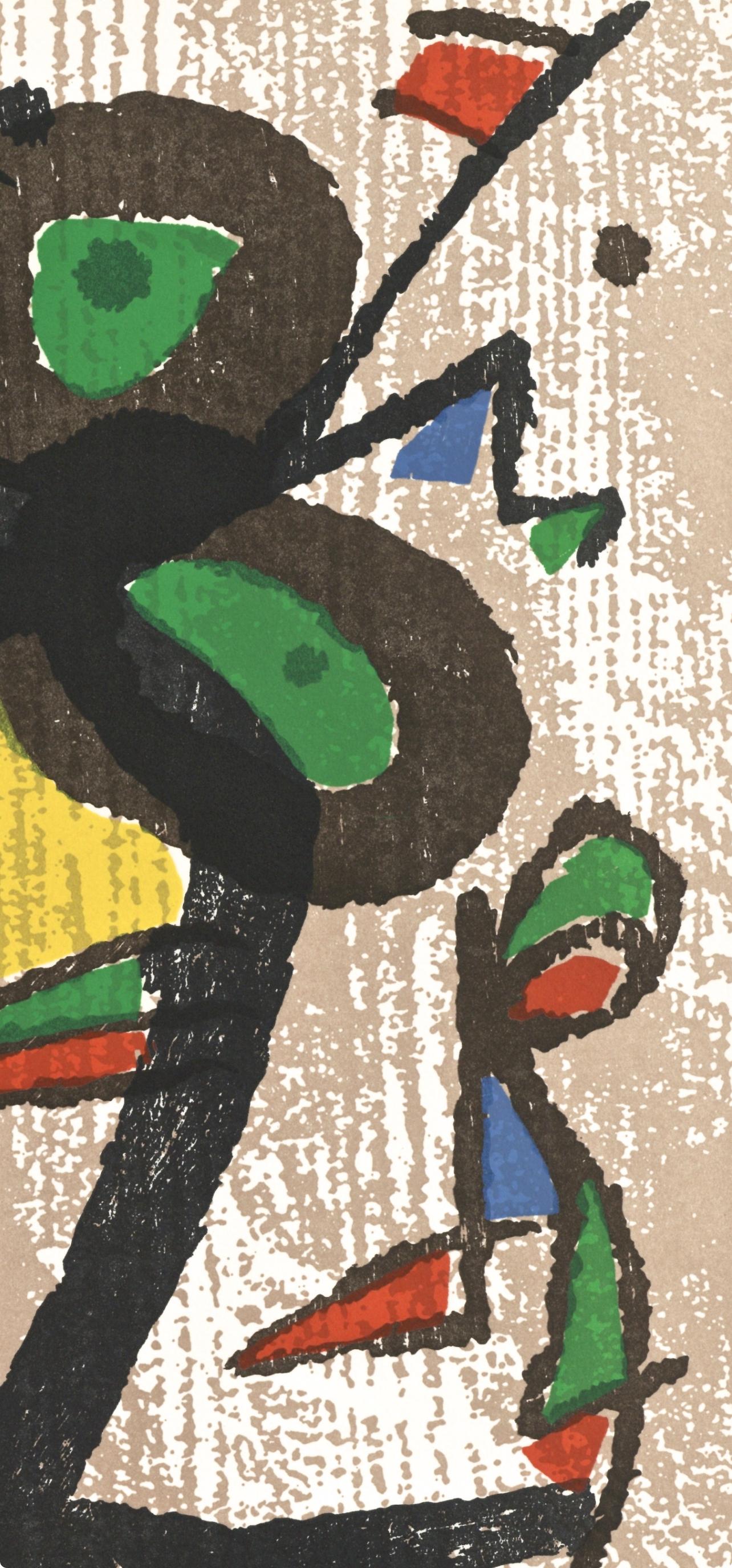 Miró, Composition (Dupin 1290), Miró Graveur (d'après) - Noir Figurative Print par Joan Miró