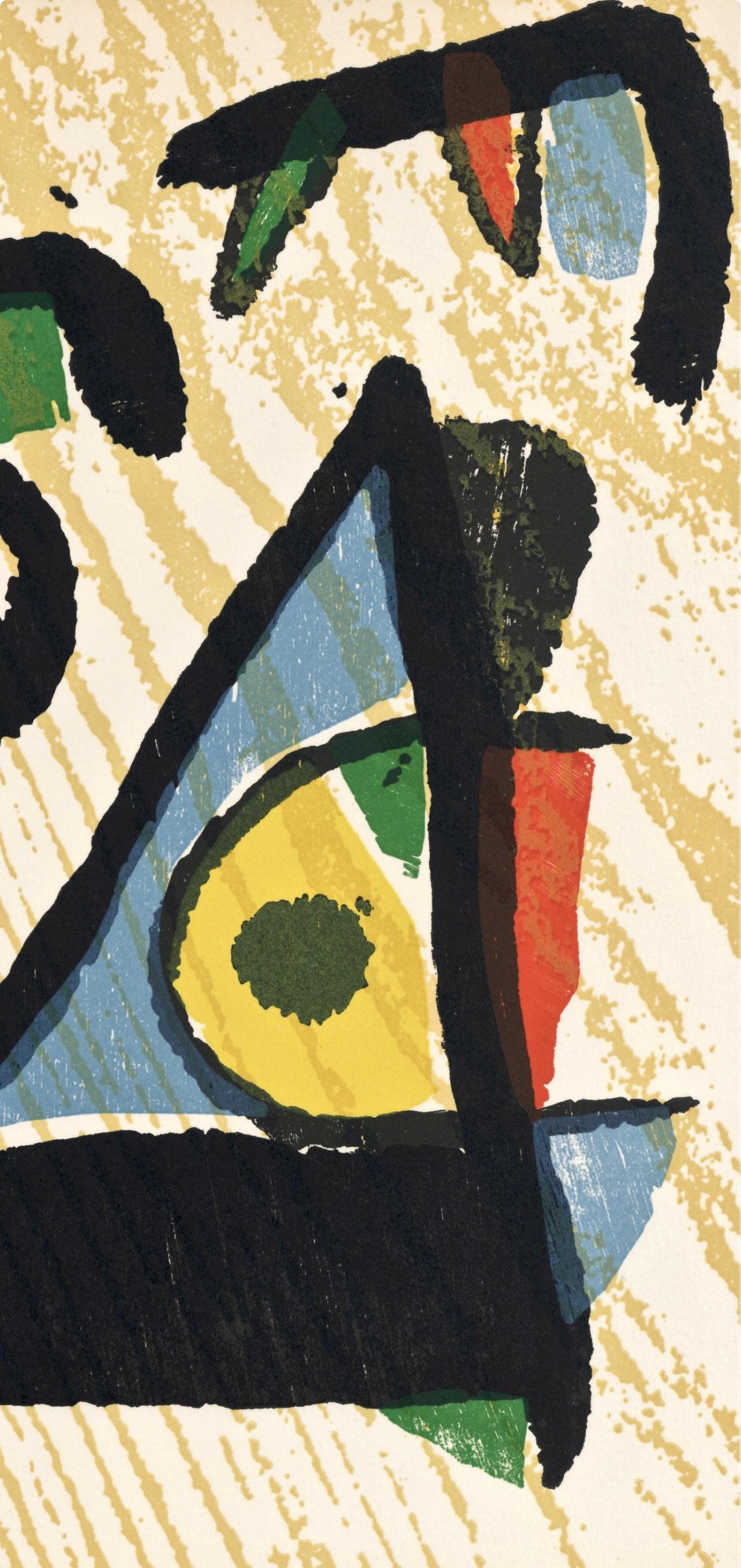 Miró, Composition (Dupin 1291), Miró Graveur (d'après) - Beige Abstract Print par Joan Miró