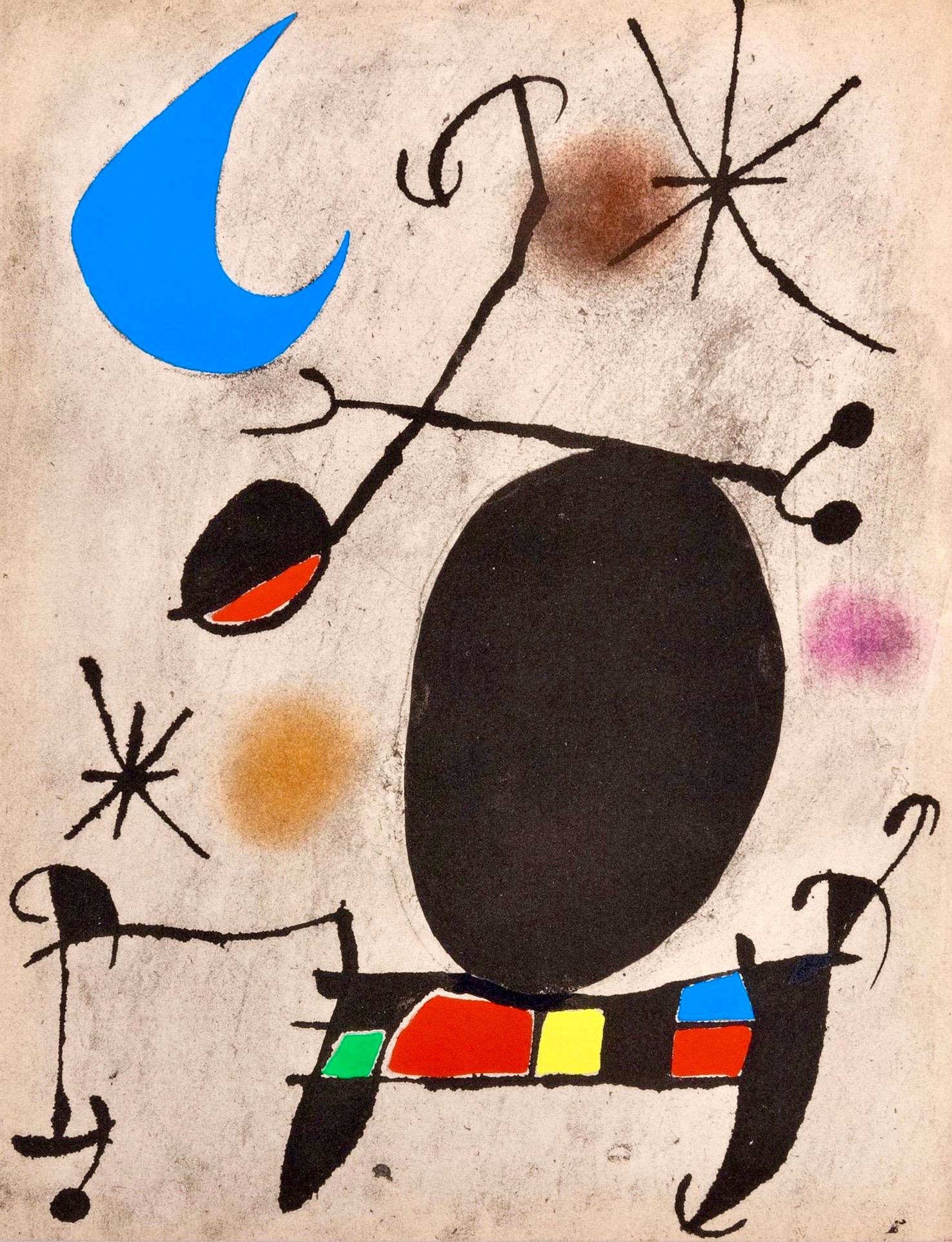 Miró, Composición, Miró, Oiseau Solaire, Oiseau Lunaire, Étincelles (después)