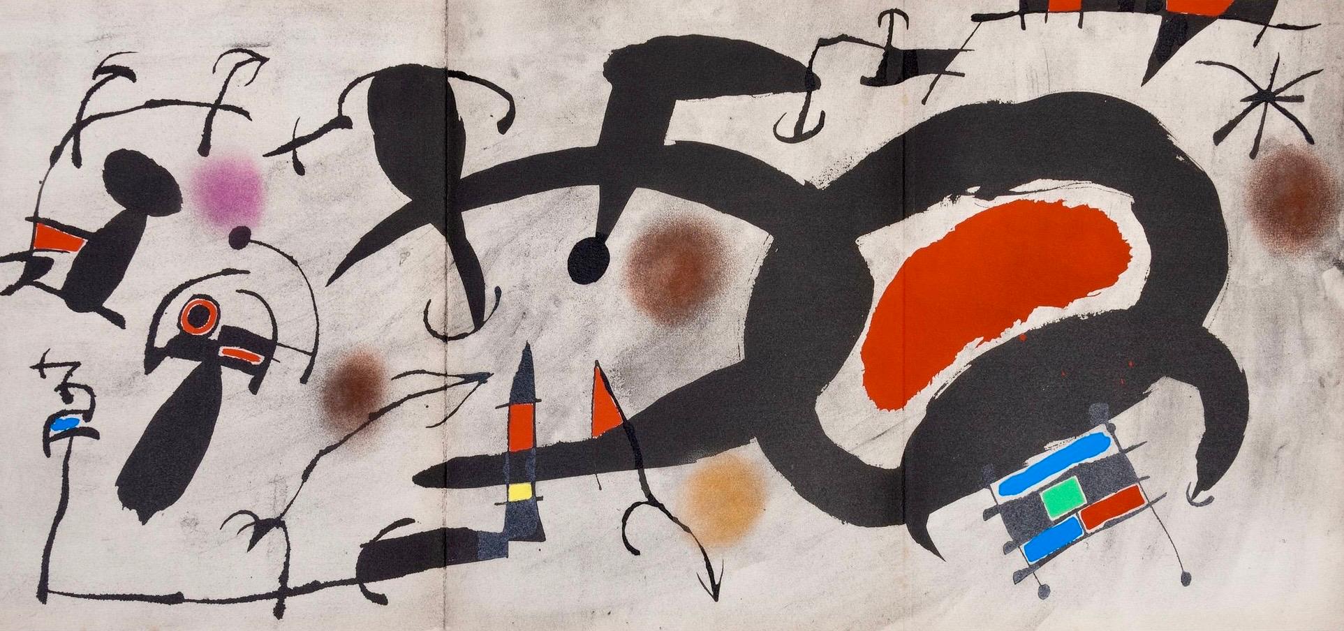 Miró, Composición, Miró, Oiseau Solaire, Oiseau Lunaire, Étincelles (después)