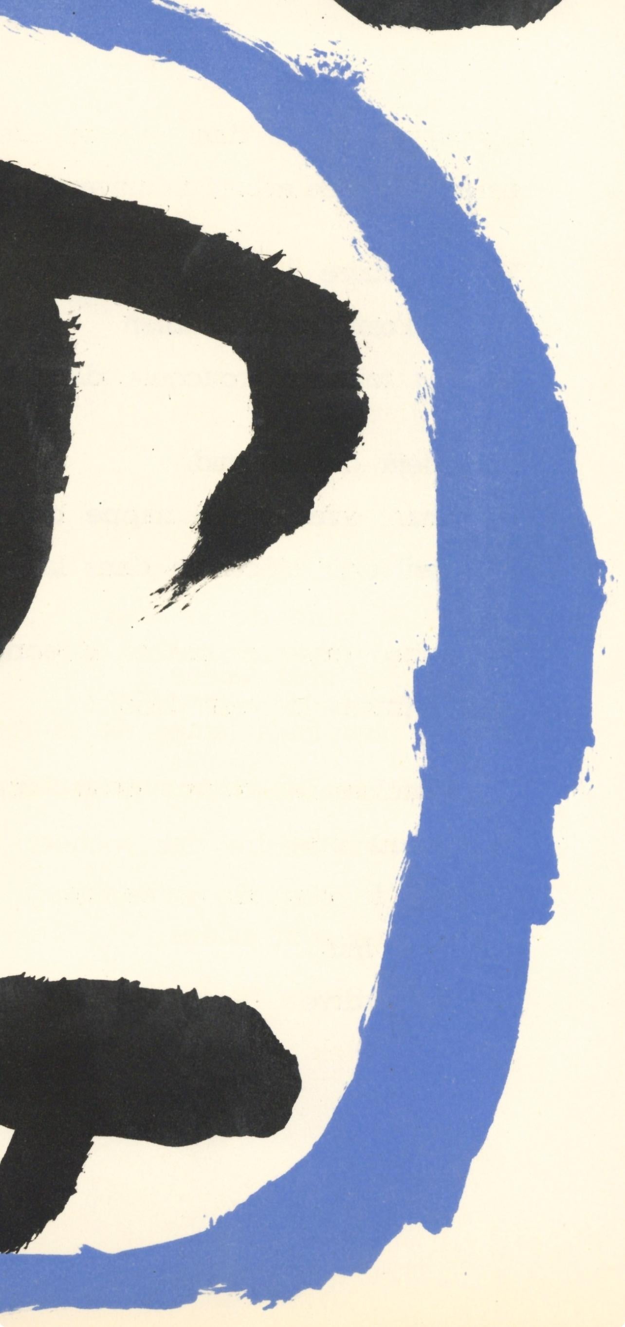 Miró, Composition (Cramer 34 ; Mourlot 223), Derrière le miroir (d'après) - Gris Abstract Print par Joan Miró