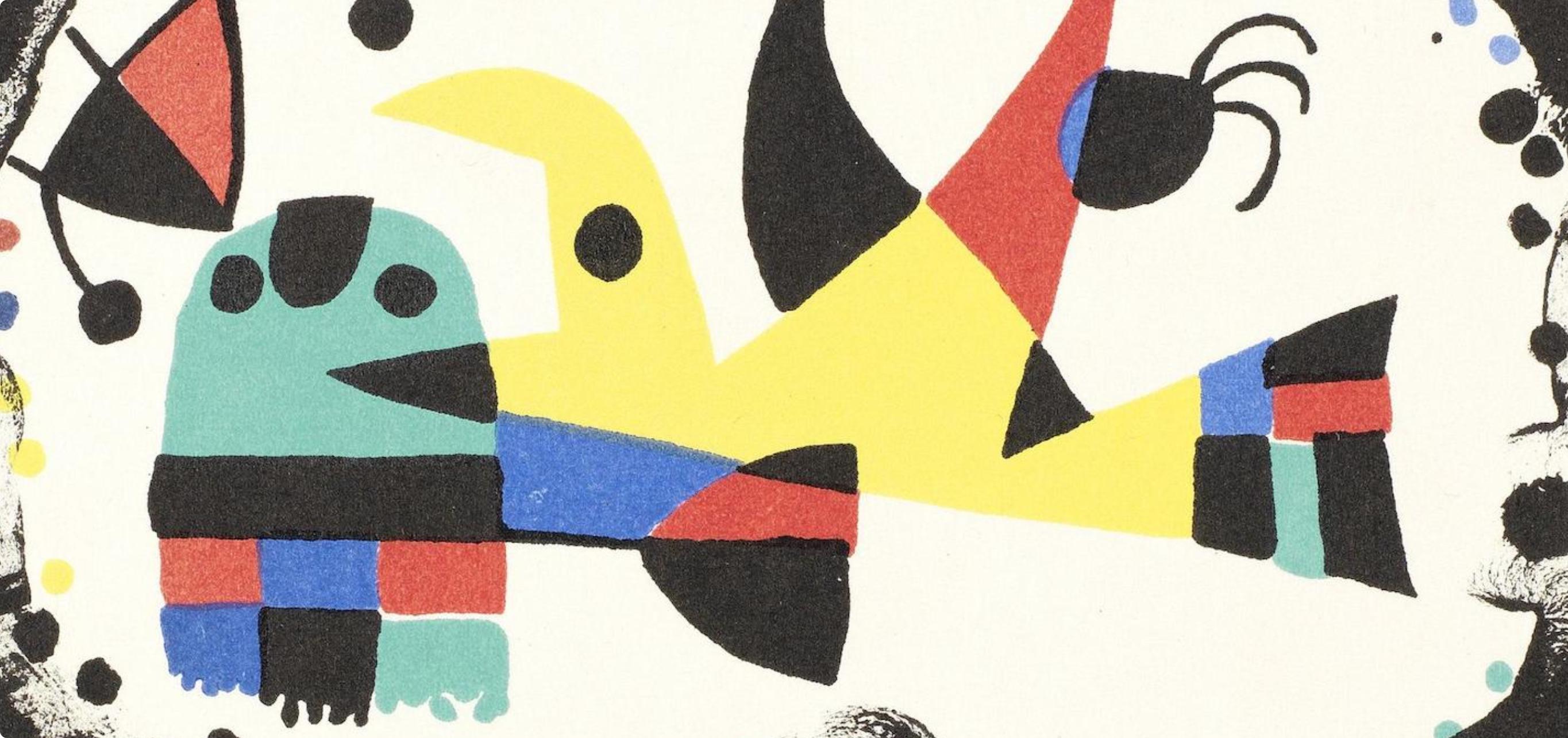 Miro, Composition (Mourlot 230; Cramer 39) (after) - Green Abstract Print by Joan Miró
