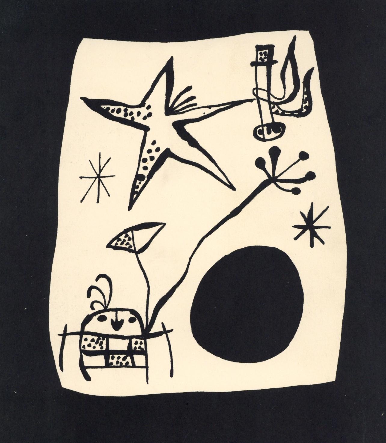 Figurative Print Joan Miró - Miro, Composition (Mourlot 230 ; Cramer 39), après