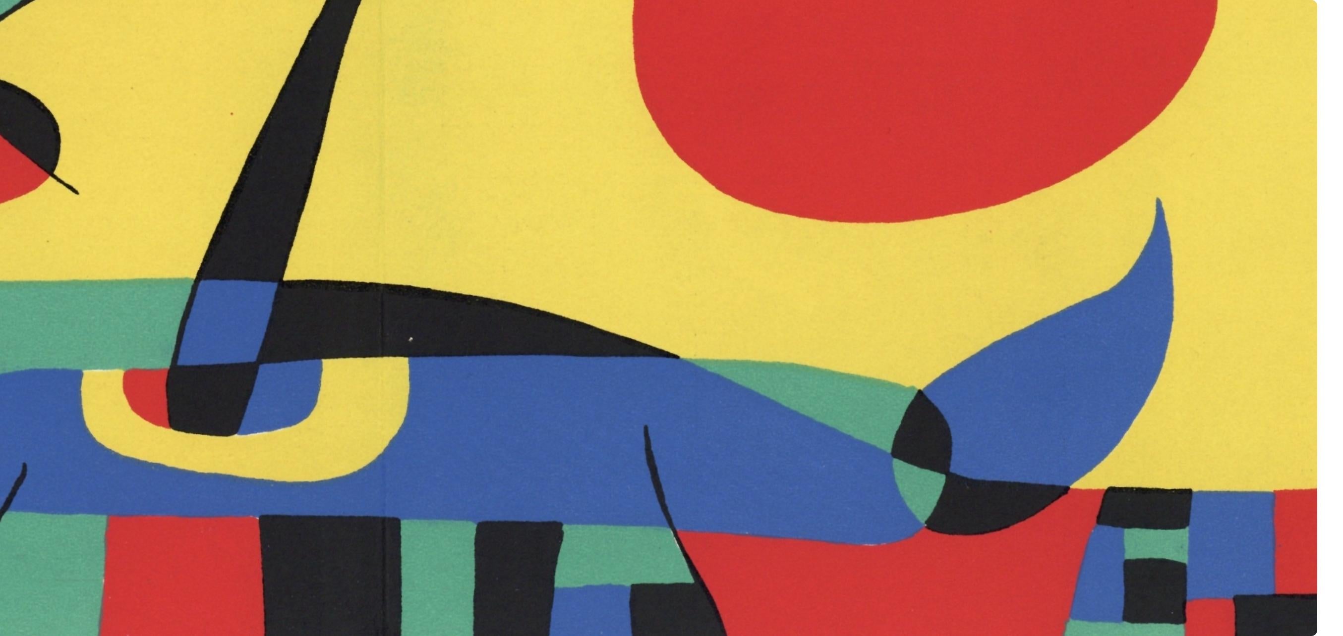 Miró, Composition (Mourlot 233; Cramer 39) (after) - Yellow Abstract Print by Joan Miró