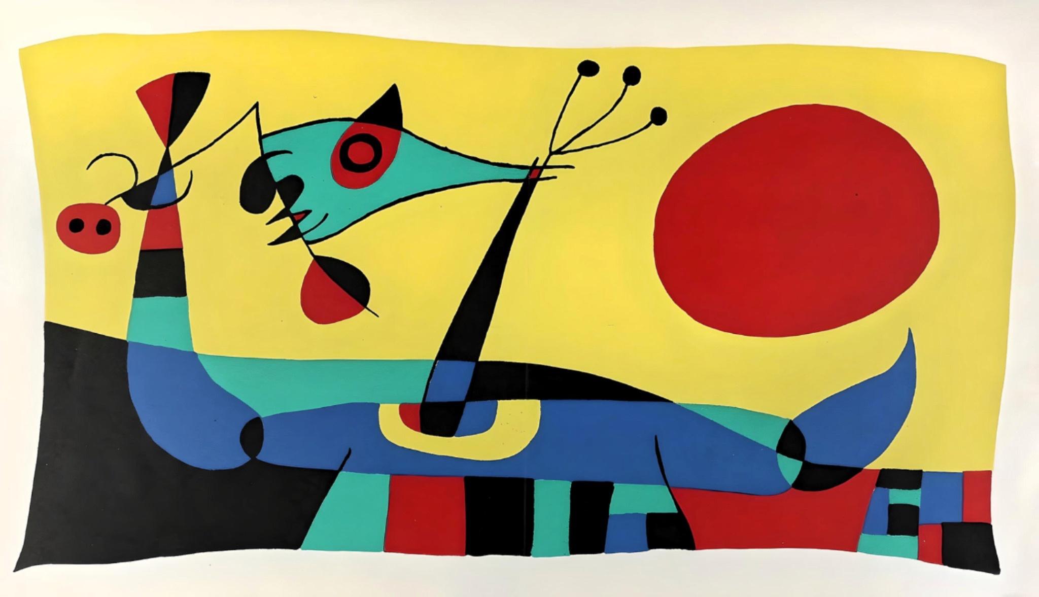 Joan Miró Abstract Print - Miro, Composition (Mourlot 233; Cramer 39) (after)