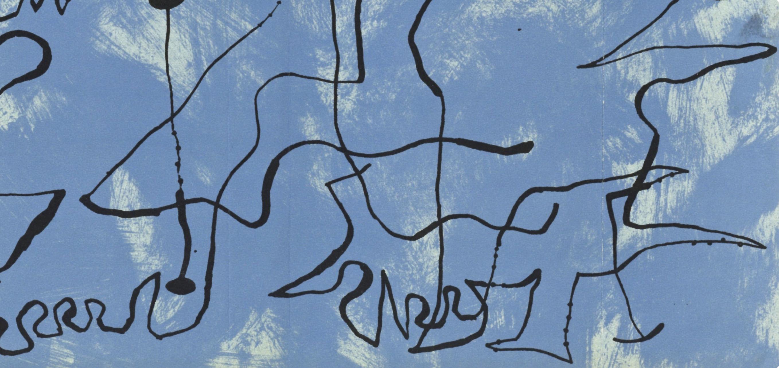 Miró, Composition (Mourlot 234; Cramer 39) (after) - Blue Abstract Print by Joan Miró
