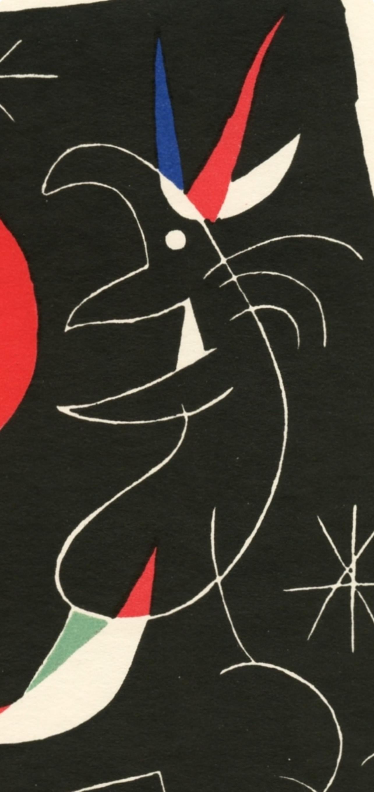 Lithograph on vélin paper. Inscription: Unsigned and unnumbered, as issued. Good condition. Notes: From volume, Joan Miro by Jacques Prévert and Georges Ribemont-Dessaignes, 1956. Published by Maeght; printed by Mourlot. Excerpted from the volume
