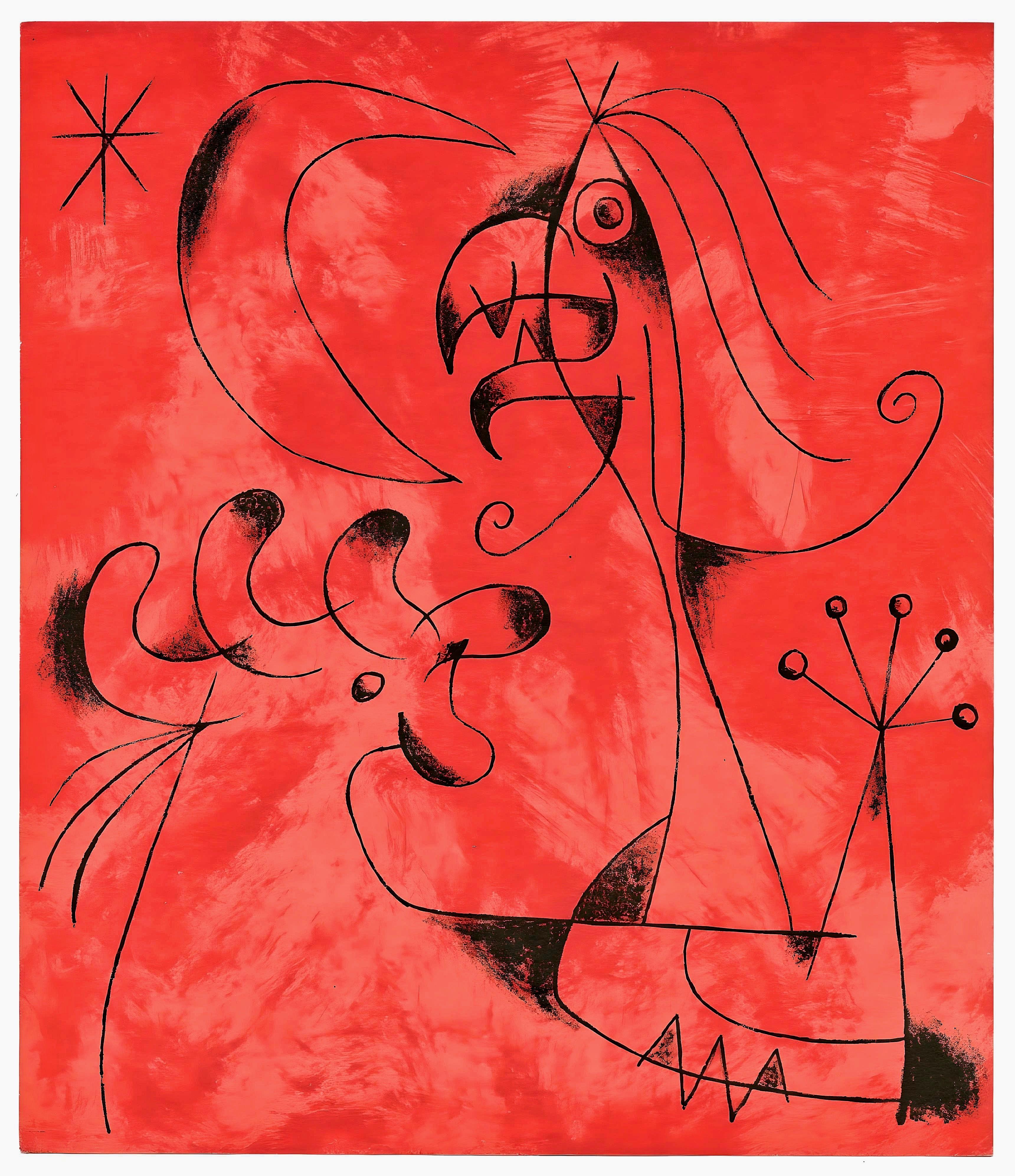 Figurative Print Joan Miró - Miro, Composition (Mourlot 237 ; Cramer 39), après