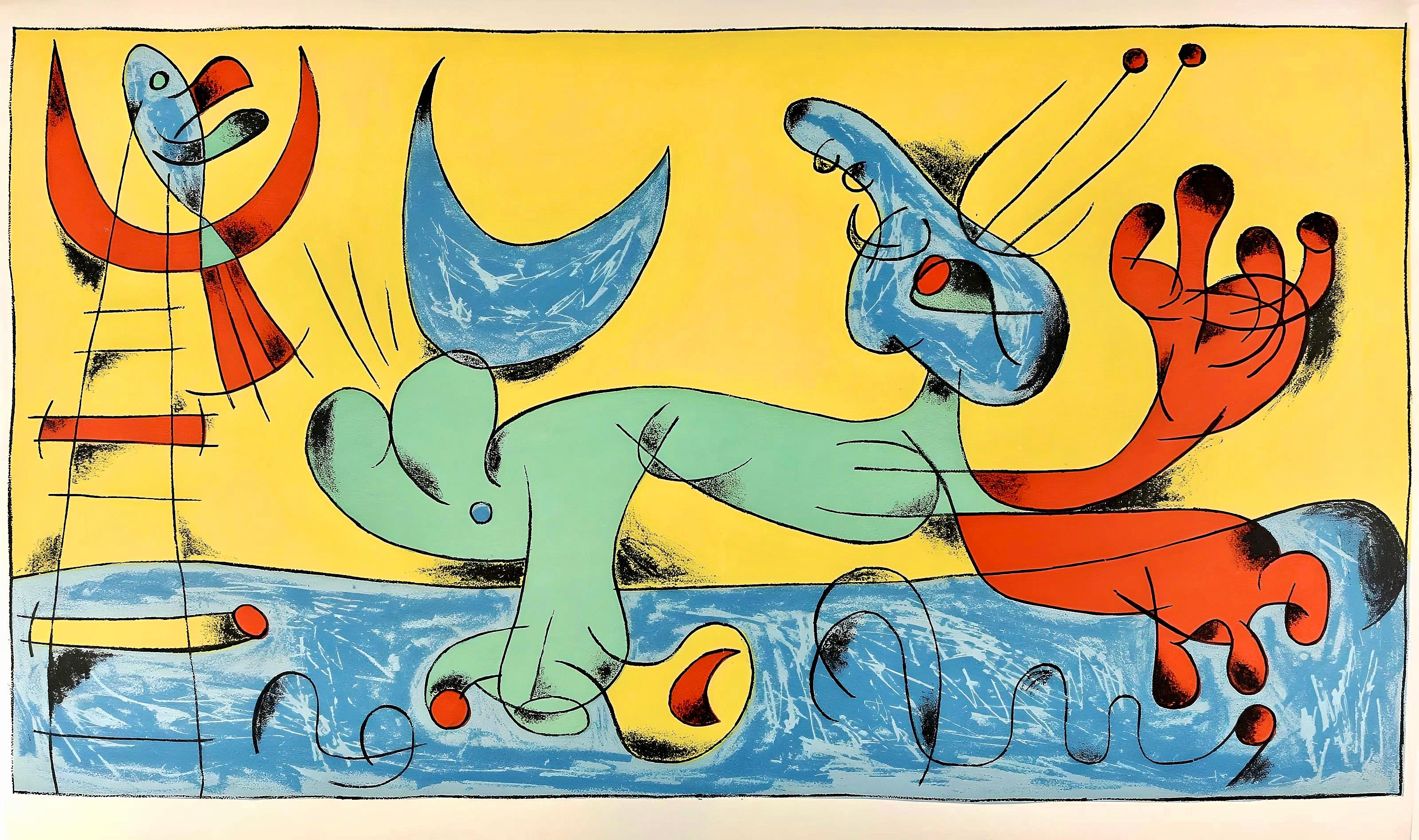 Joan Miró Abstract Print - Miro, Composition (Mourlot 238; Cramer 39) (after)