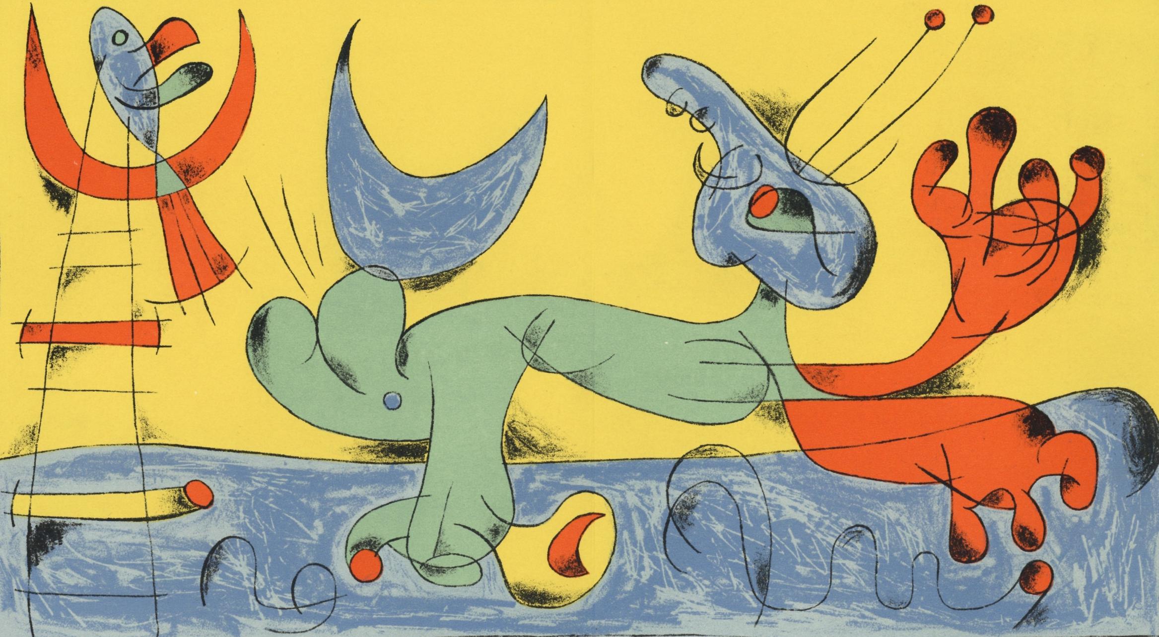 Joan Miró Abstract Print - Miró, Composition (Mourlot 238; Cramer 39) (after)