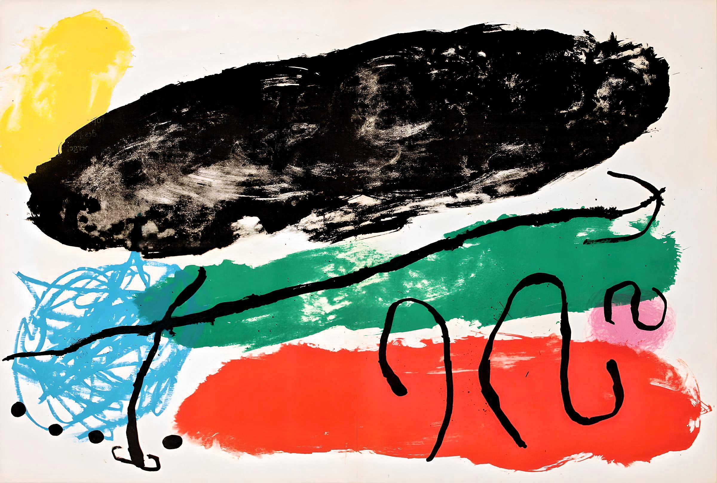 Joan Miró Abstract Print - Miro, Composition (Mourlot 265; Cramer 62) (after)