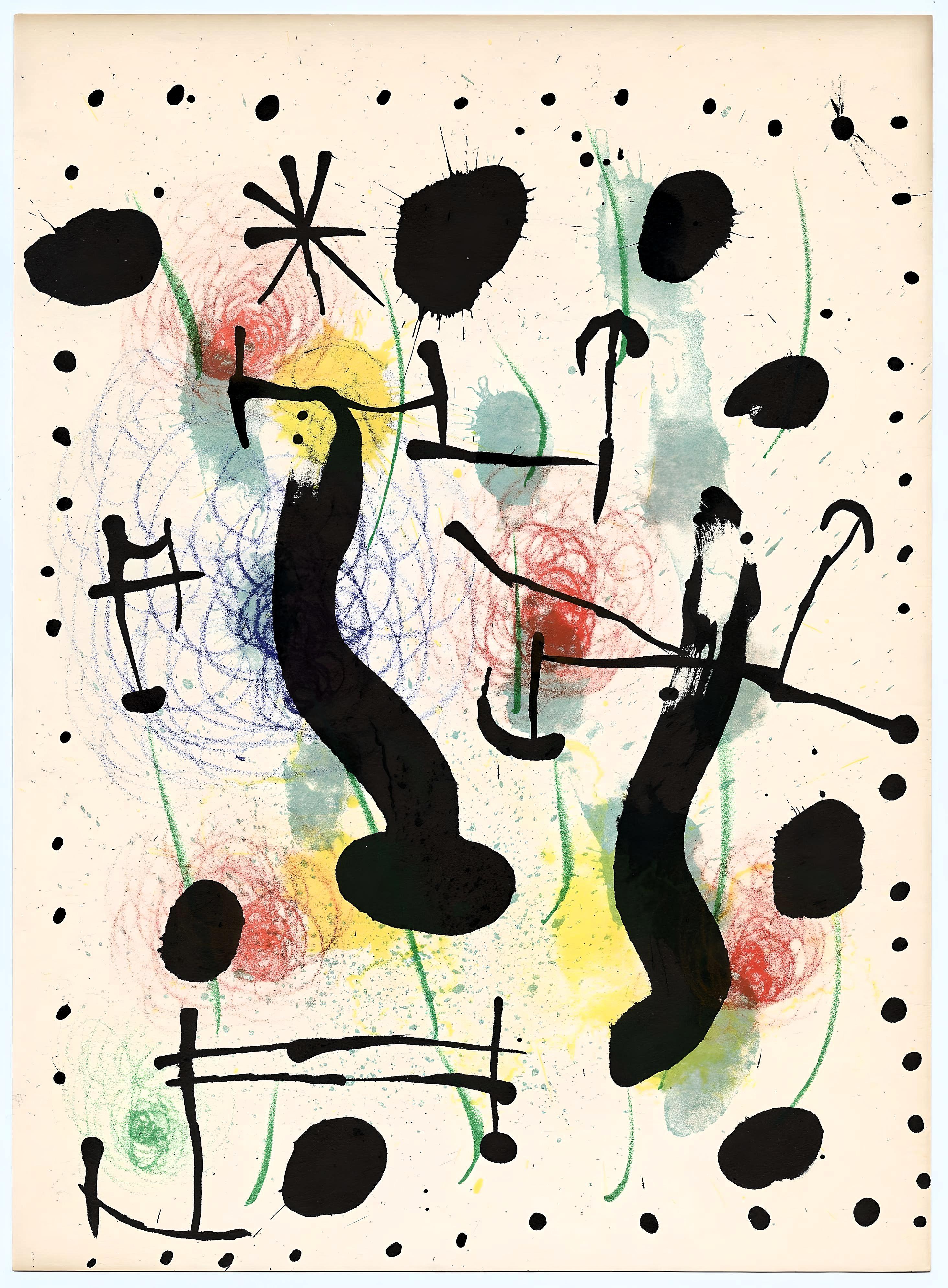 Miró, Composition (Mourlot 551 ; Cramer 118), Derrière le miroir (d'après) en vente 1