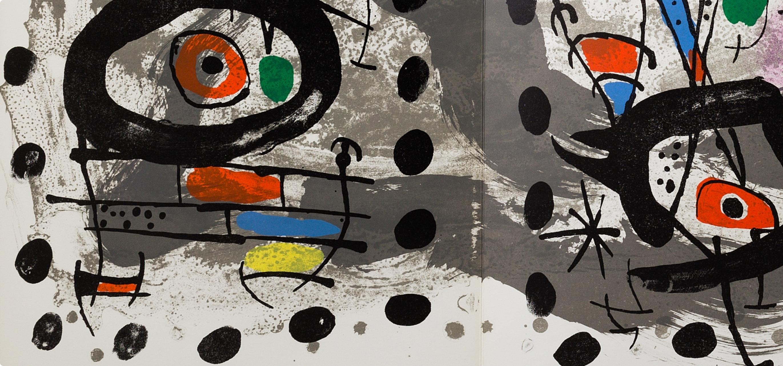 Miró, Composition (Mourlot, 567), XXe Siècle (d'après) - Gris Abstract Print par Joan Miró