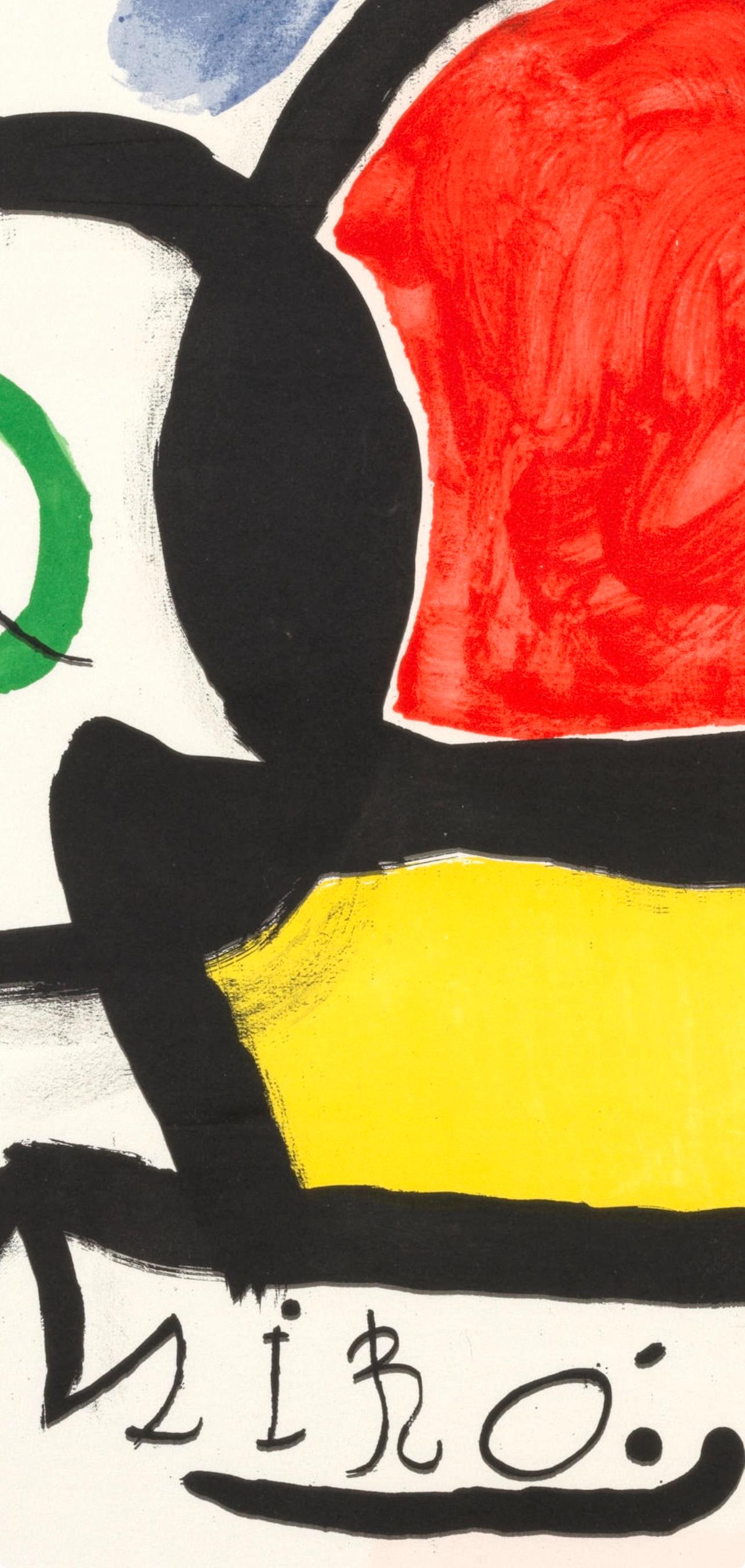Miró, Composition (Mourlot 686), El tapís de Tarragona (after) - Gray Landscape Print by Joan Miró
