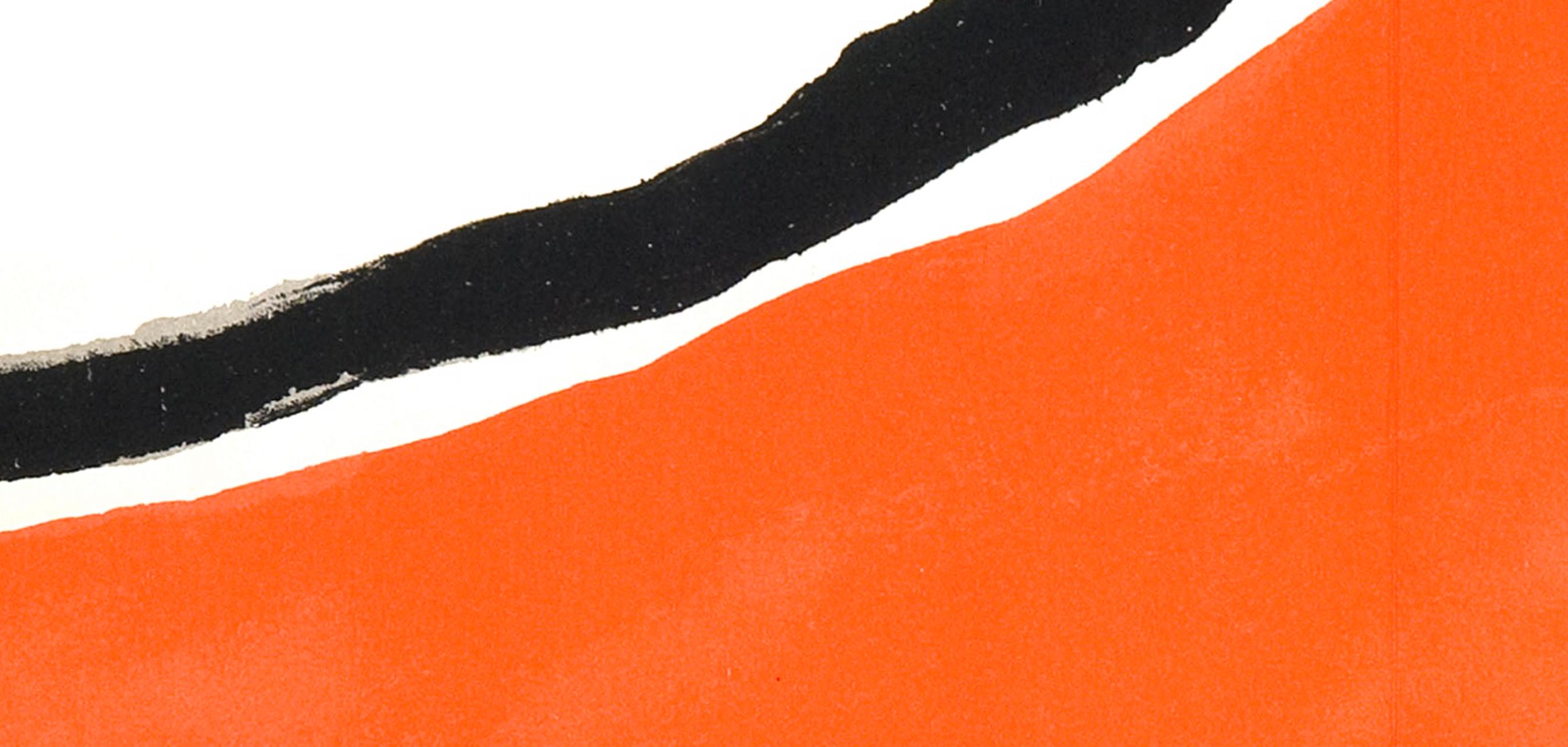 Miró, Composition (Mourlot 872-881; Cramer 164), El tapís de Tarragona (after) - Orange Landscape Print by Joan Miró