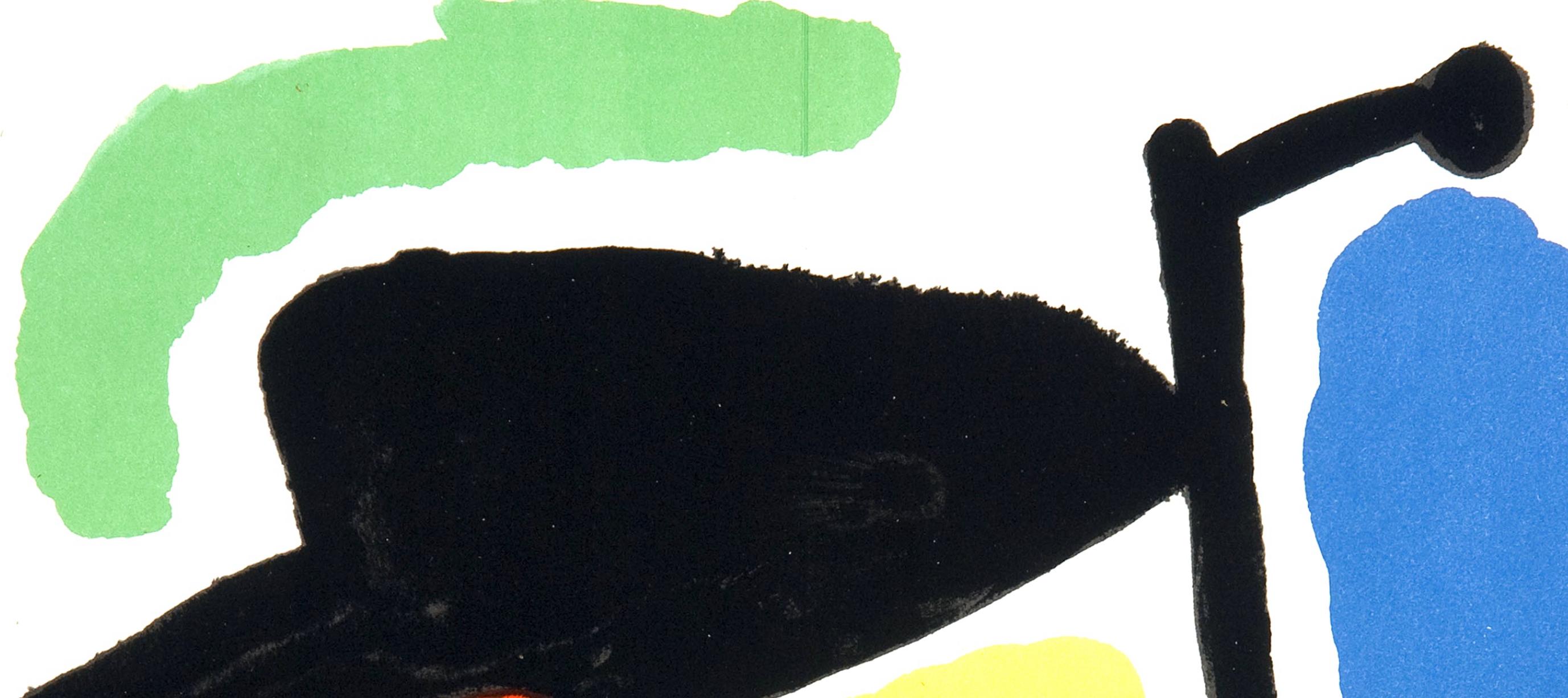 Miró, Composition (Mourlot 872-881 ; Cramer 164), El tapís de Tarragona (d'après) - Noir Landscape Print par Joan Miró