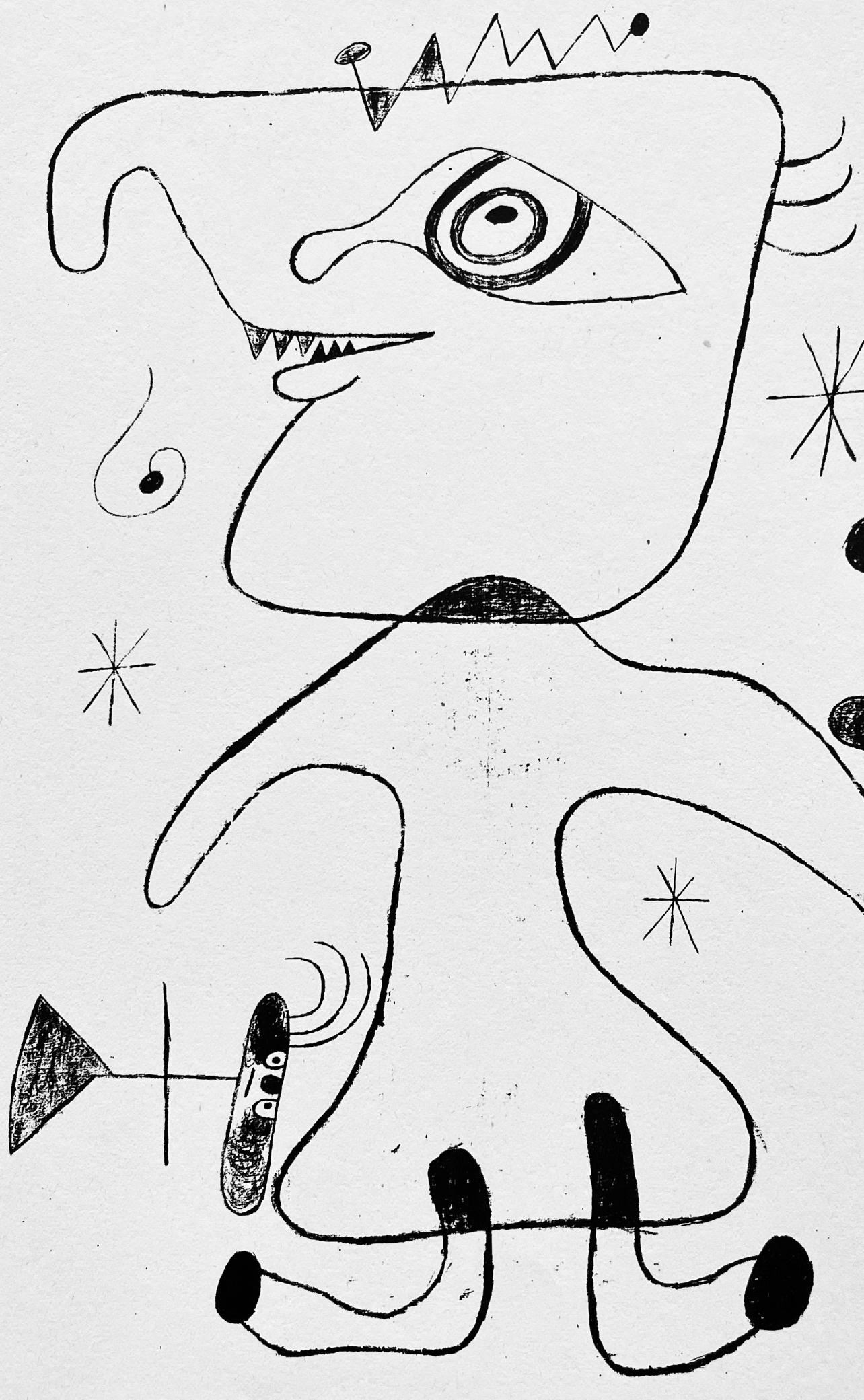Etching on wove paper. Inscription: Unsigned and unnumbered, as issued; publisher’s imprint, verso, as issued. Good Condition; never framed or matted. Notes: From the folio, The Prints of Joan Miro, Fall 1947. Published by Curt Valentin, New York;