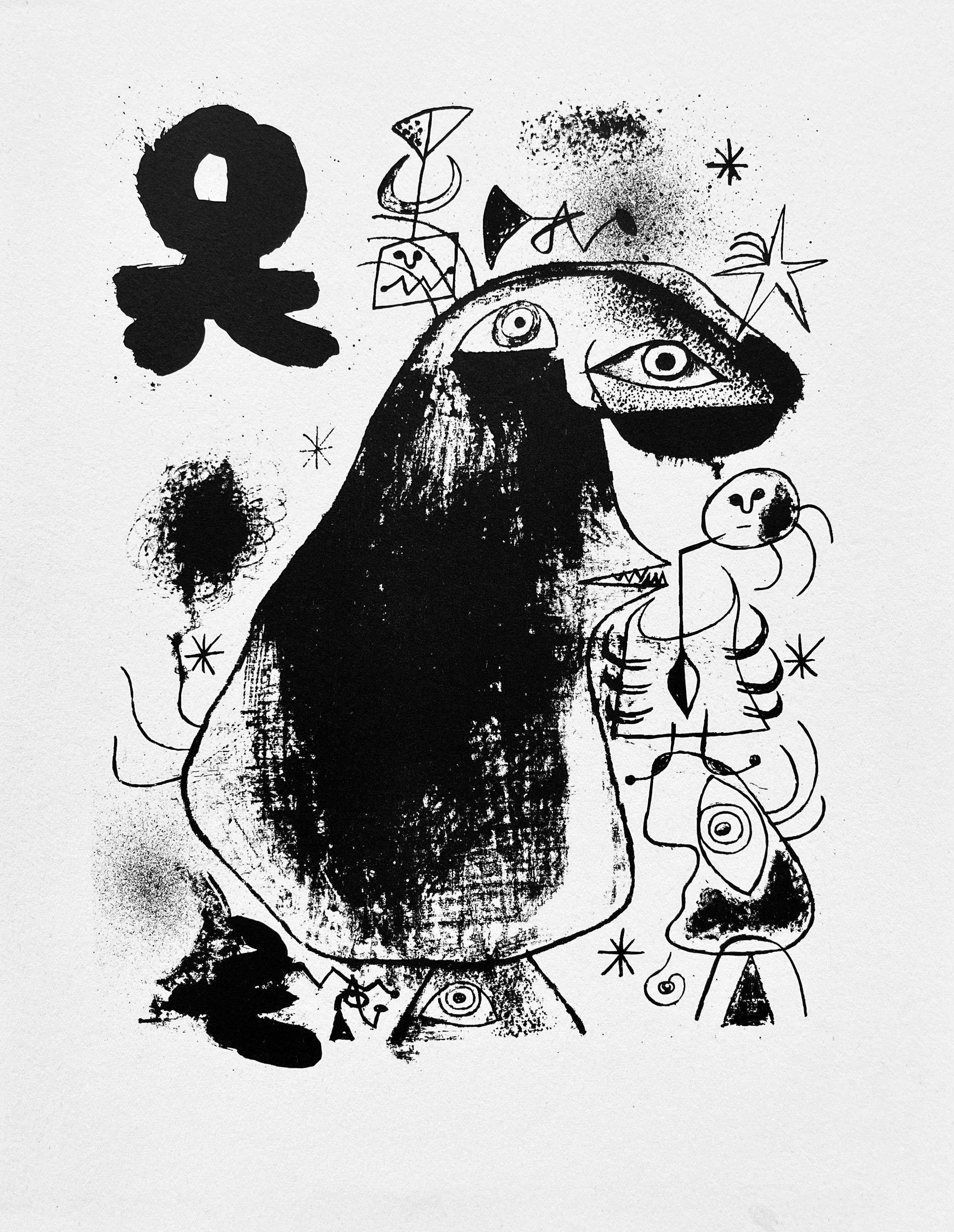 Radierung auf Velin. Beschriftung: Unsigniert und nicht nummeriert, wie ausgegeben; verso Verlagsangabe, wie ausgegeben. Guter Zustand; nie gerahmt oder mattiert. Anmerkungen: Aus dem Folianten, The Prints of Joan Miro, Herbst 1947. Herausgegeben