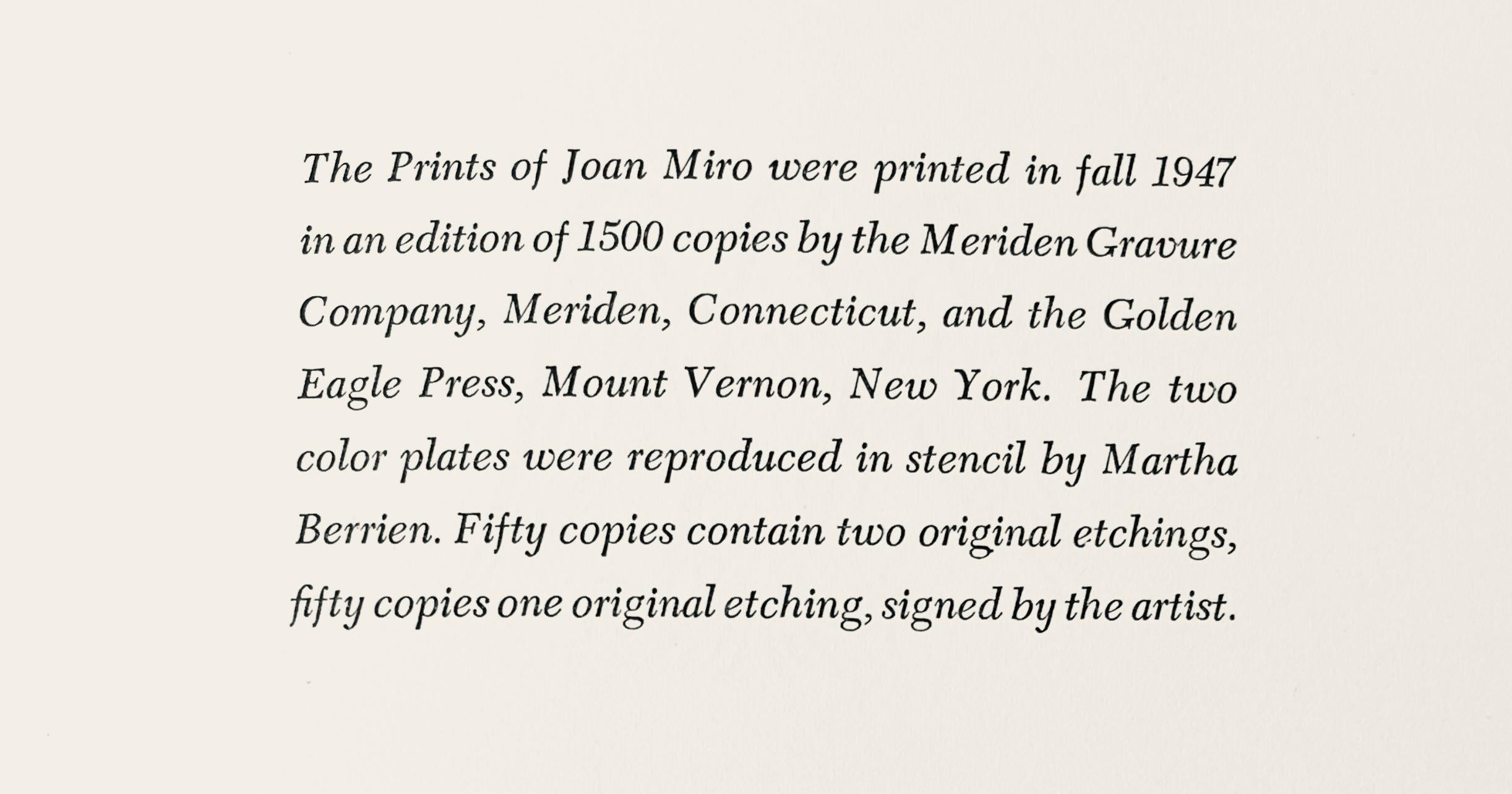Miro, Composition, The Prints of Joan Miro (d'après) en vente 4
