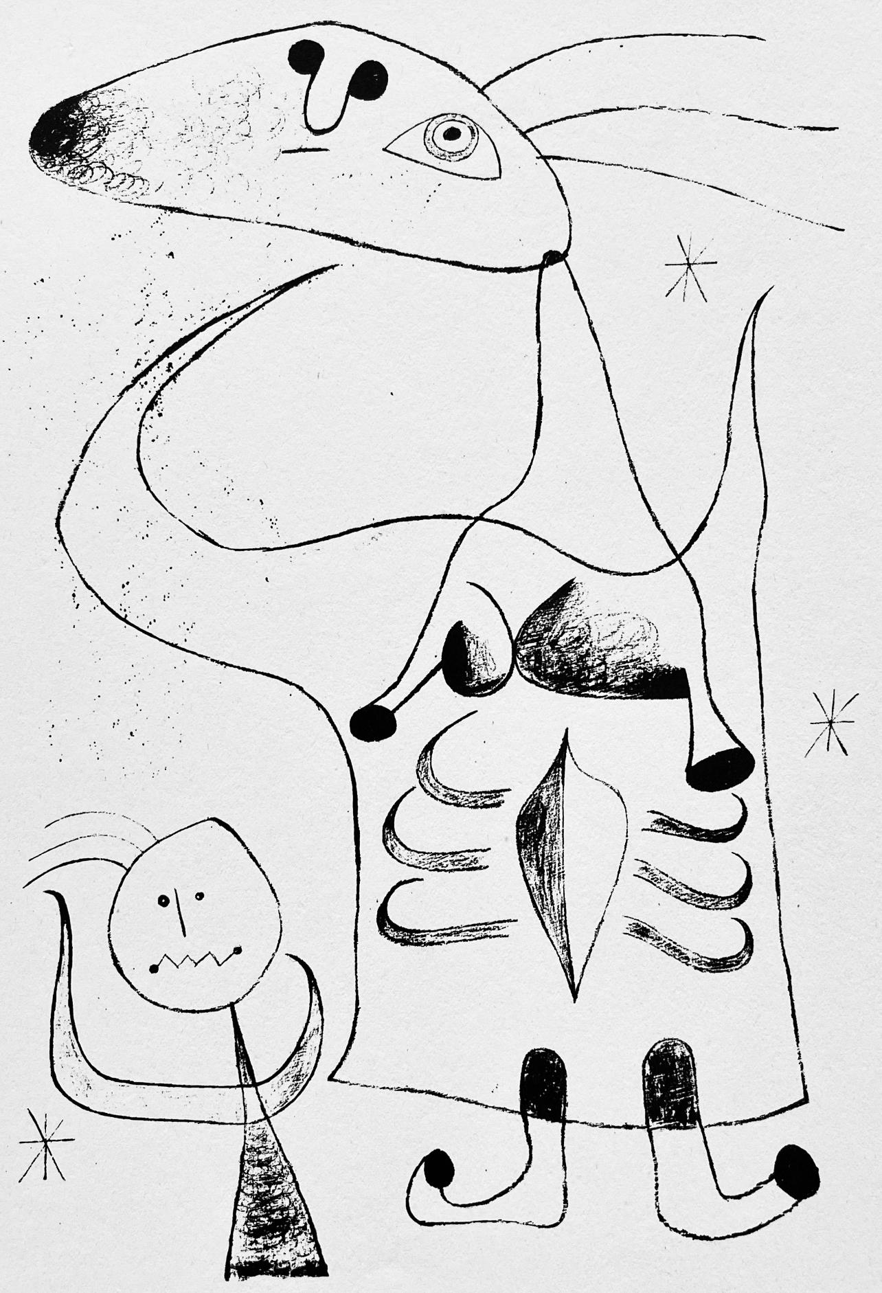 Joan Miró Figurative Print – Miro, Komposition, Die Drucke von Joan Miro (after)