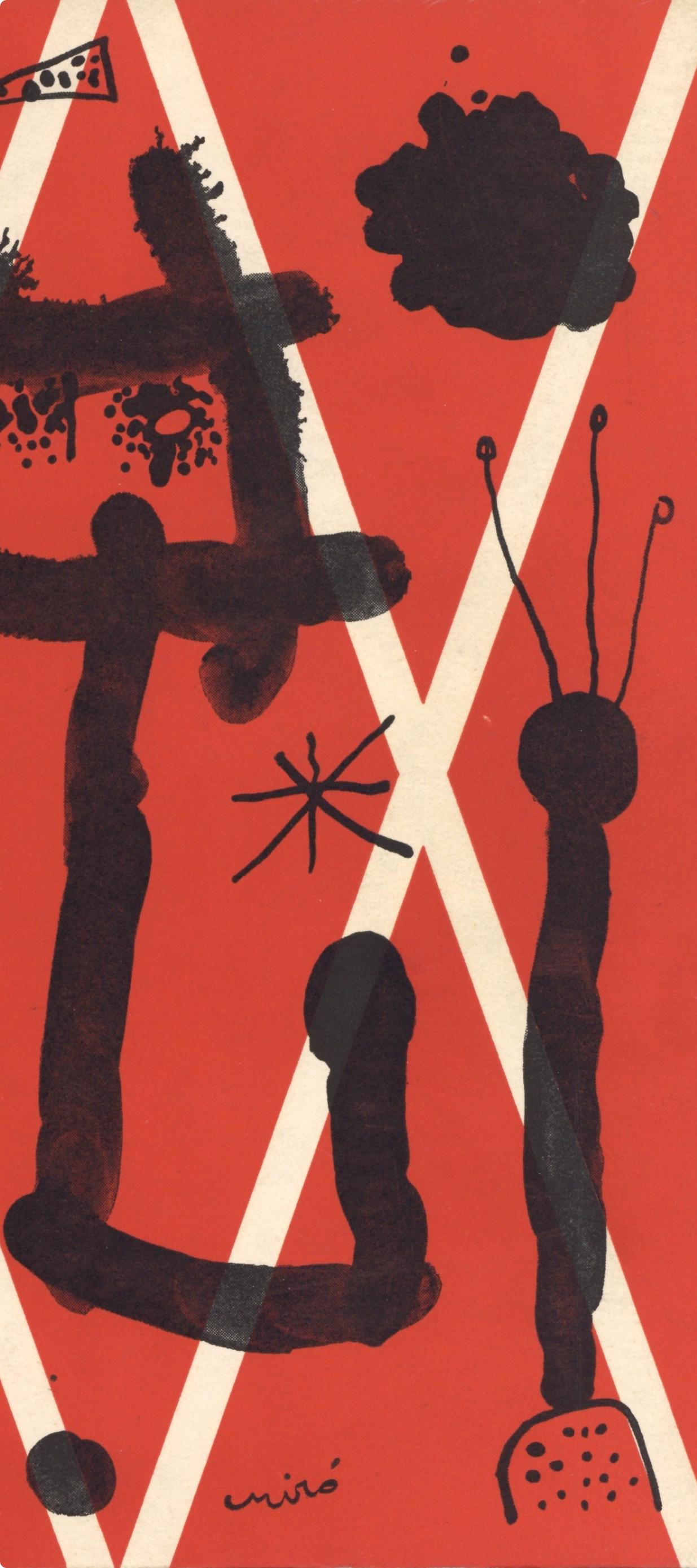 Miró, Composition, XXe Siècle (d'après) - Rouge Figurative Print par Joan Miró