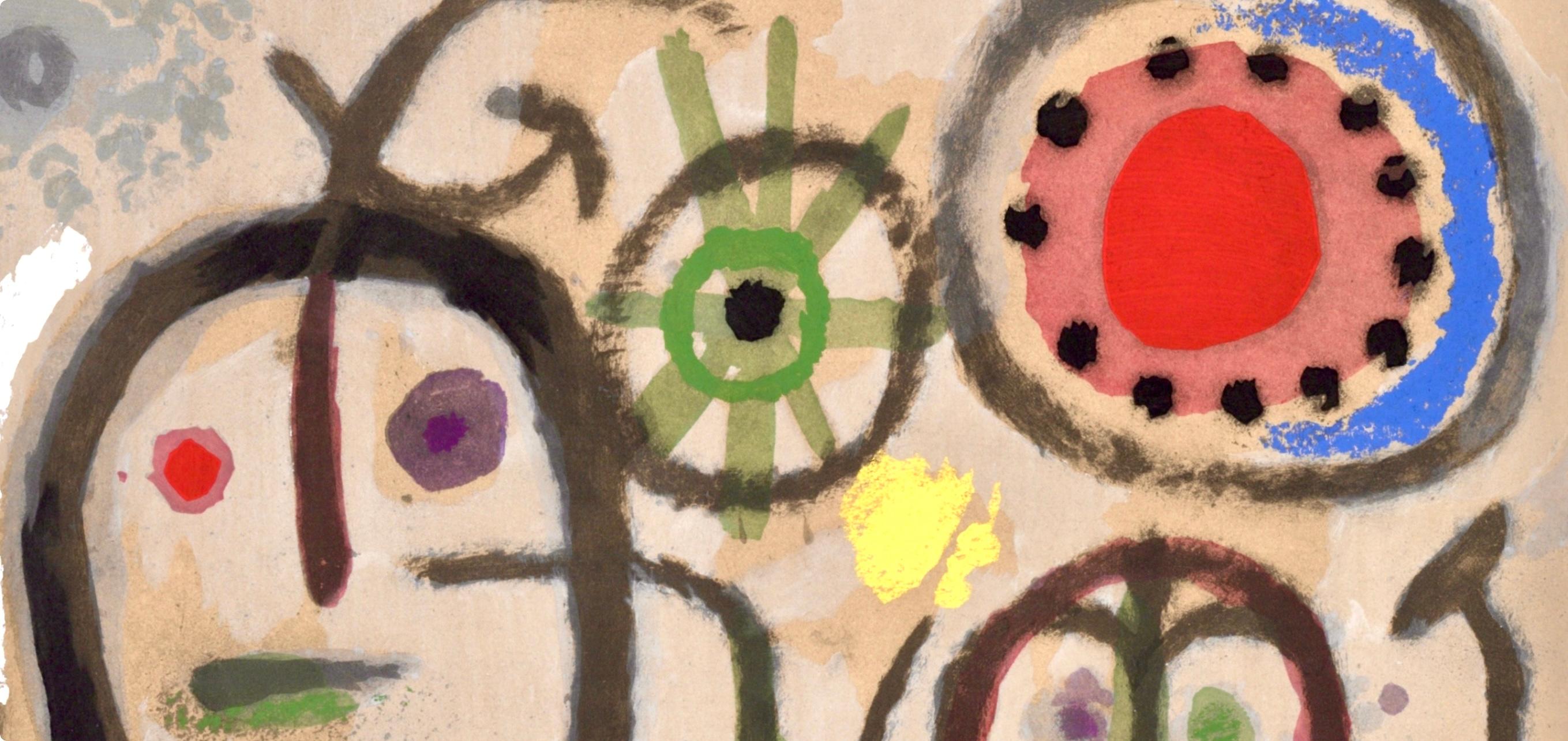 Miró, Femme en prière devant le soleil (C. 103; M. 382-383), Cartones (después) - Print de Joan Miró