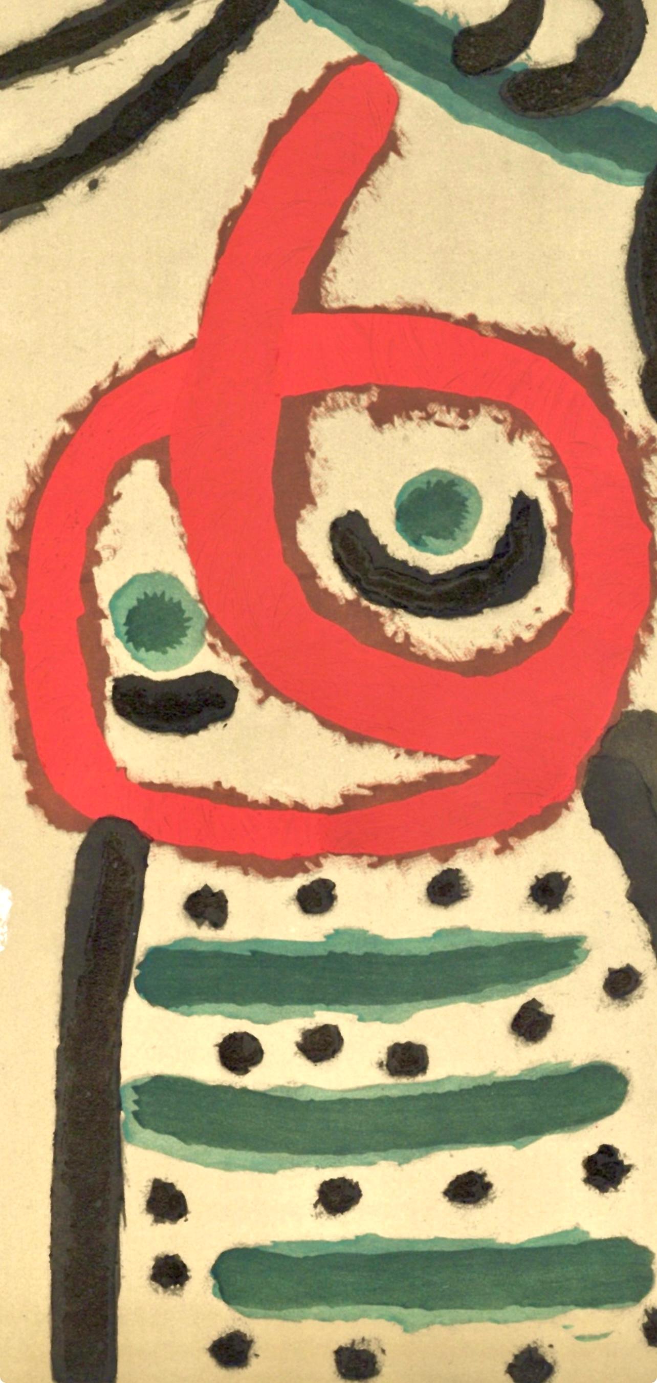 Miró, Femme et oiseau (Cramer 103; Mourlot 382-383), Cartones (después) - Print de Joan Miró