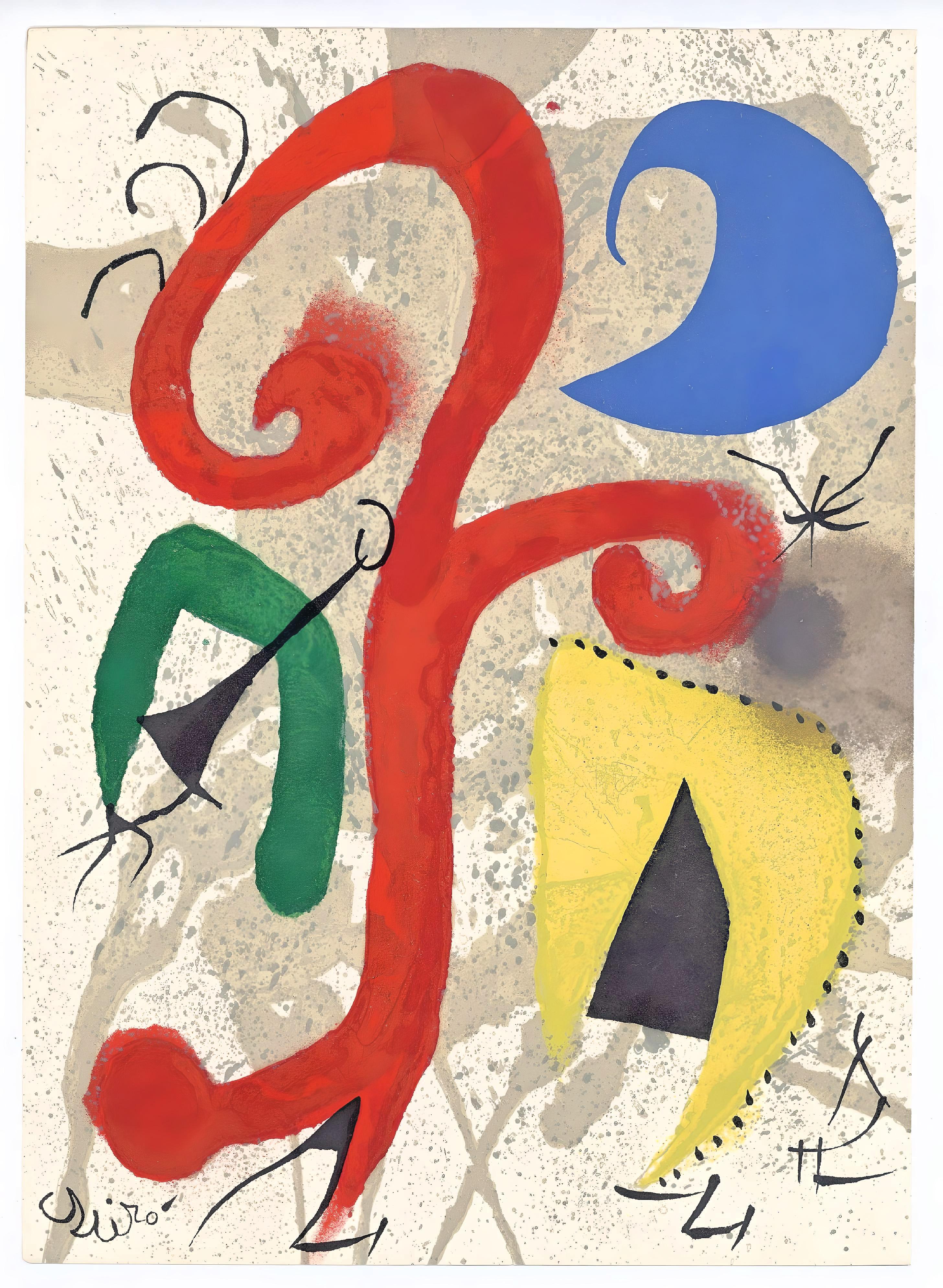 Joan Miró Figurative Print - Miro, Jardin au clair de lune (Cramer 168; Mourlot 896), 1973 (after)