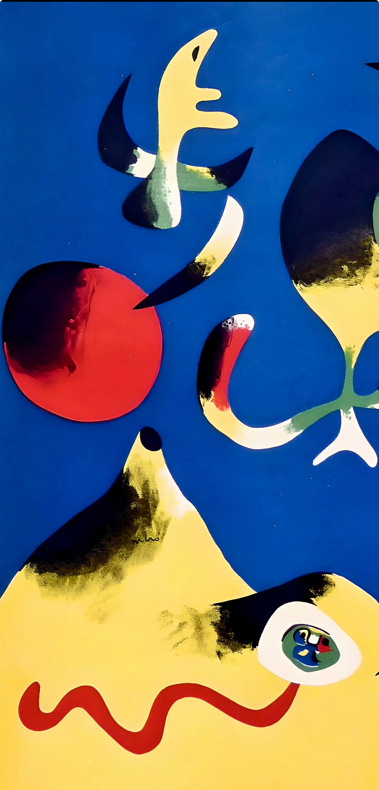 Miró, L’air (Benhoura 395), Verve: Revue Artistique et Littéraire (after) - Blue Abstract Print by Joan Miró