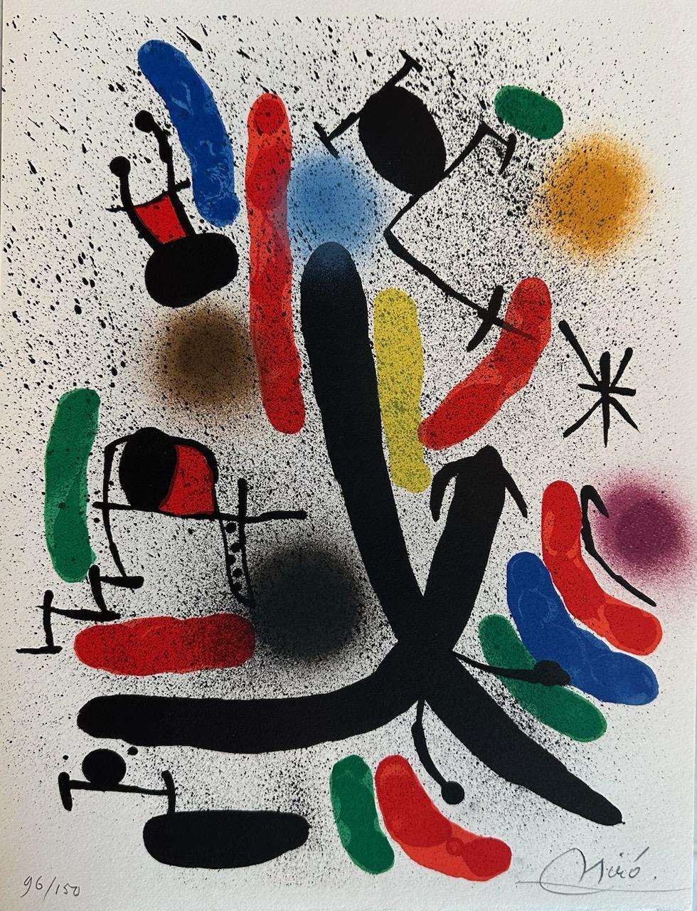 Abstract Print Joan Miró - Lithographie Miro - Lithographie en édition limitée signée à la main