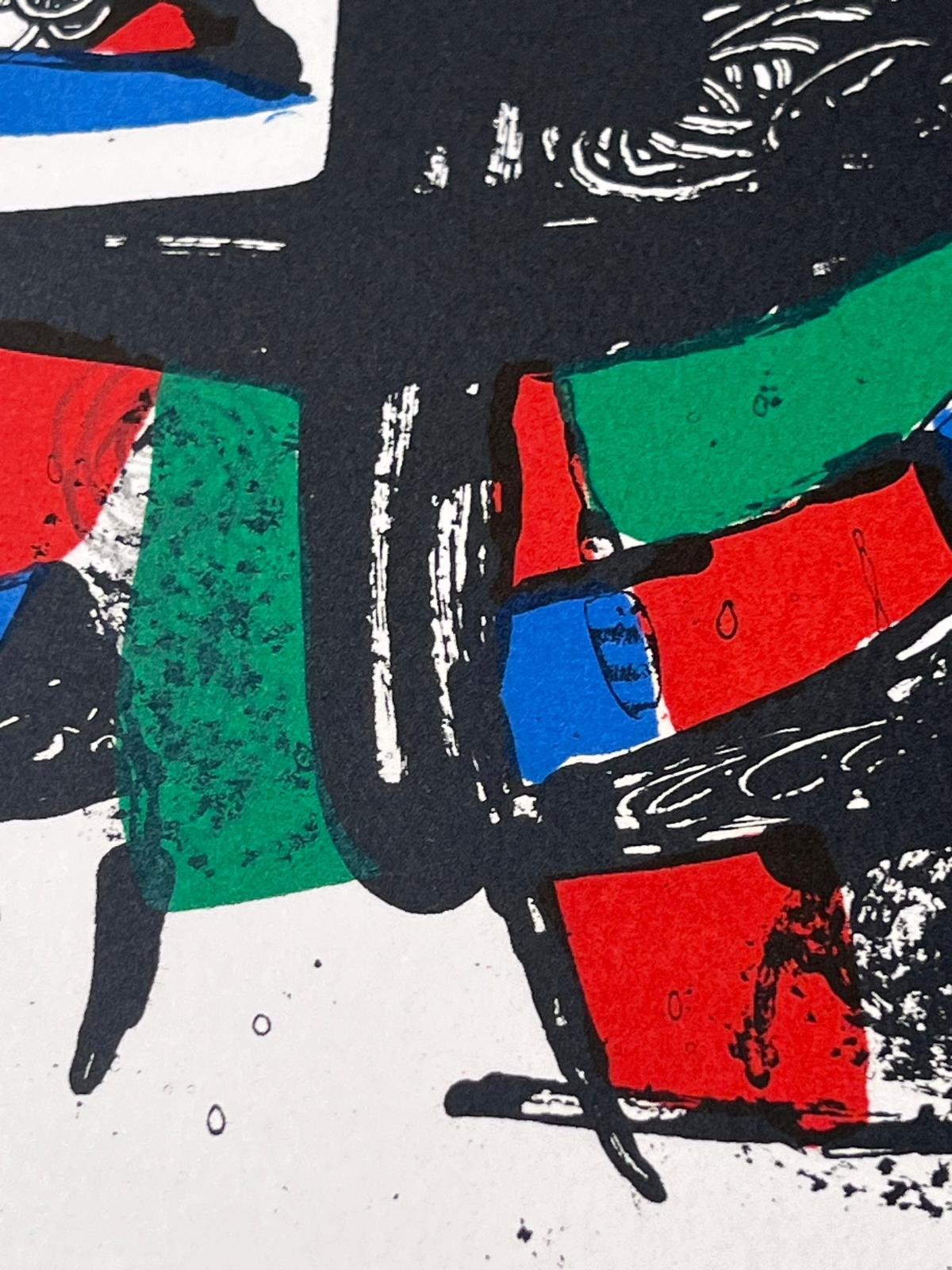 Miro Lithograph IV - Gray Abstract Print by Joan Miró