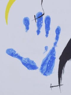 Miro lithograph, Les Mans (The Hinds), Abstraction, 1971
