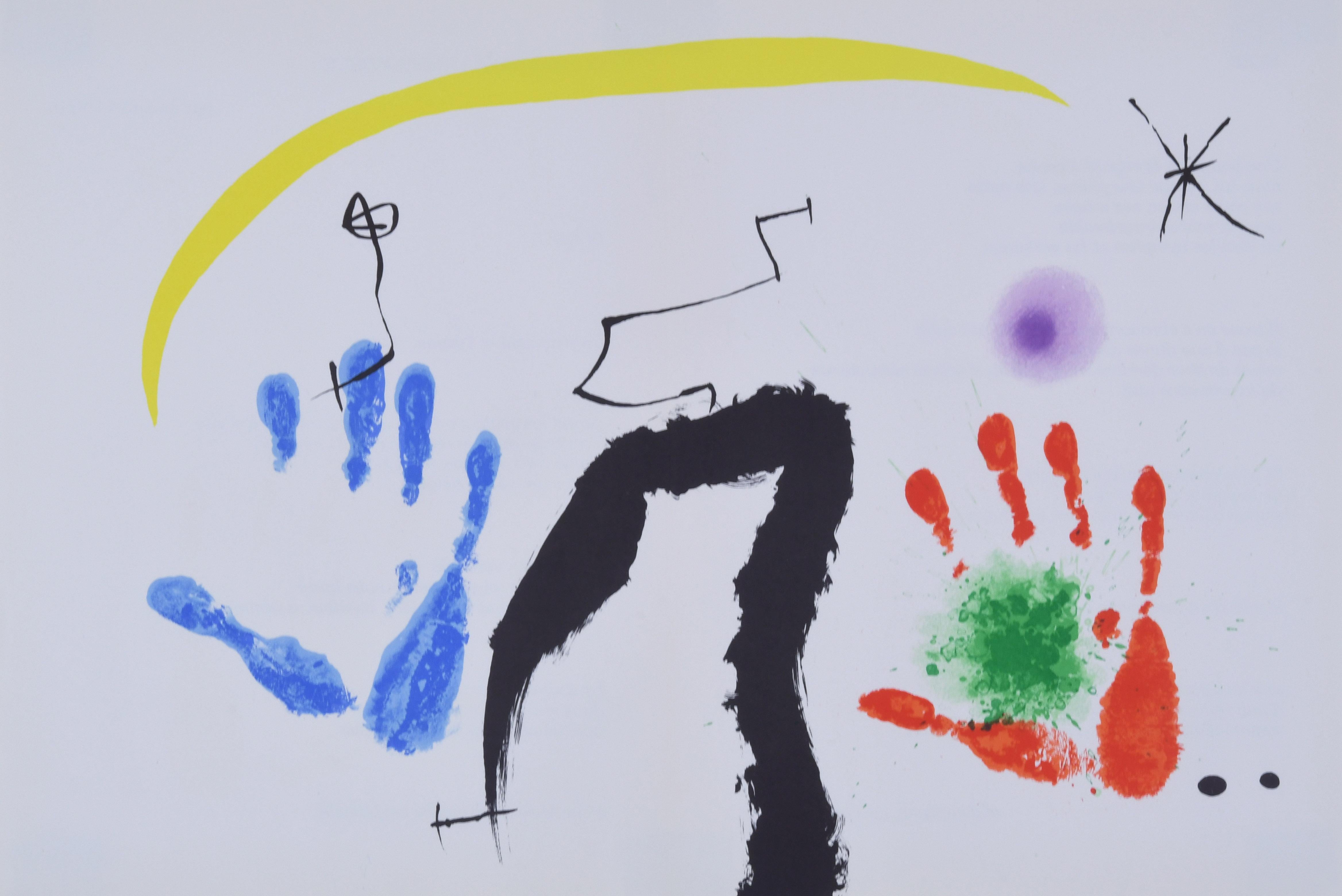 Joan Miró Abstract Print - Miro lithograph, Les Mans (The Hinds), Abstraction, 1971