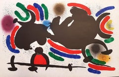 Miró Lithographe I - Plate IV - Original Lithograph by J. Mirò - 1972
