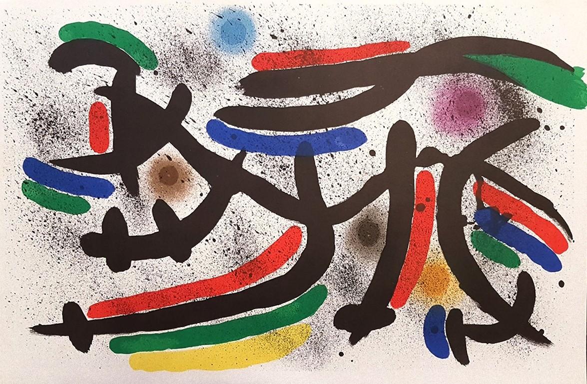 Joan Miró Abstract Print - Miró Lithographe I - Plate IX - Original Lithograph by J. Mirò - 1972