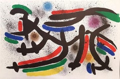 Miró Lithographe I - Plate IX - Original Lithograph by J. Mirò - 1972