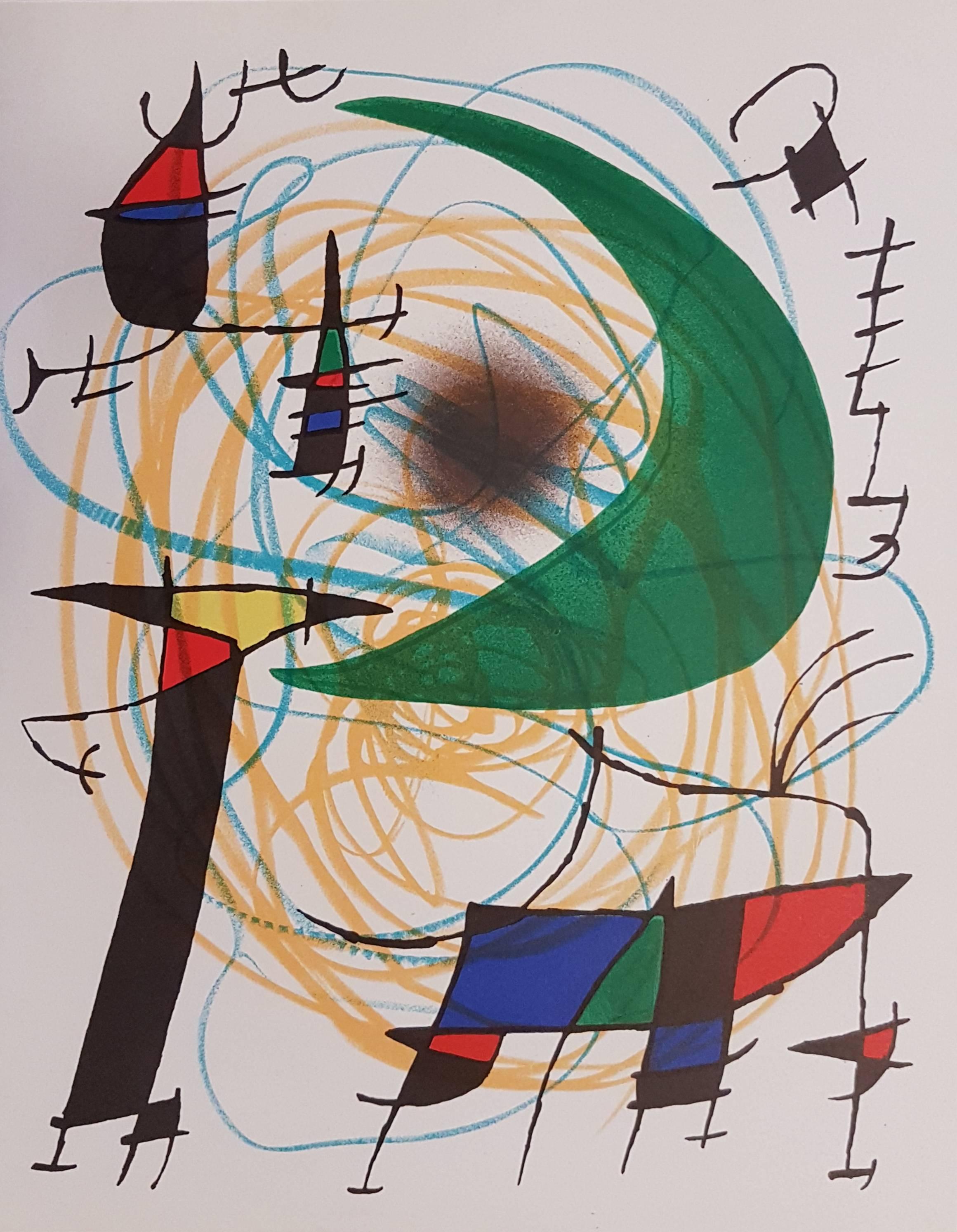 Joan Miró Abstract Print -  Mirò Lithographe I - Plate V - 1972