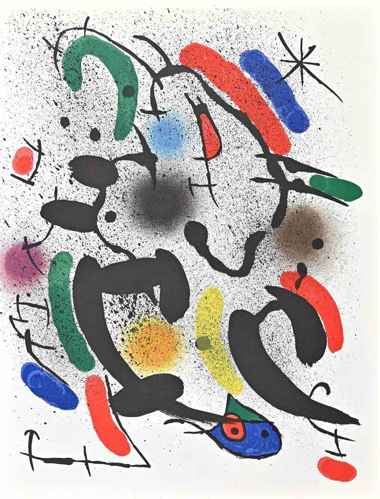 Joan Miró Abstract Print - Miró Lithographe I - Plate VI - Lithograph by J. Mirò - 1972