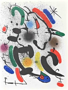 Miró Lithographe I - Plate VI - Lithograph by J. Mirò - 1972