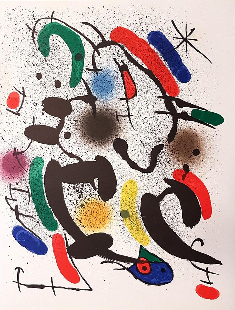 Joan Miró Abstract Print - Miró Lithographe I - Plate VI - Lithograph by J. Mirò - 1972