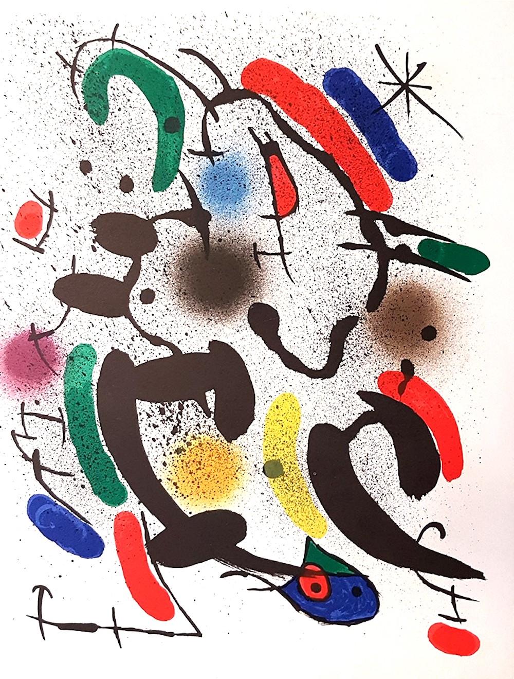 Joan Miró Abstract Print -  Mirò Lithographe I - Plate VI - Original Lithograph by Joan Mirò - 1972
