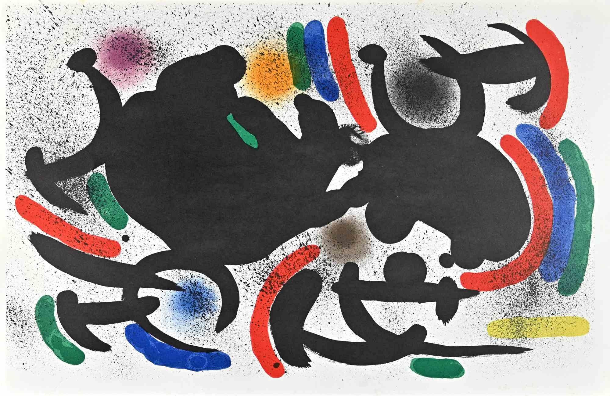 Abstract Print Joan Miró - Lithographie Miró I - Planche VII - Lithographie de Joan Mirò - 1972