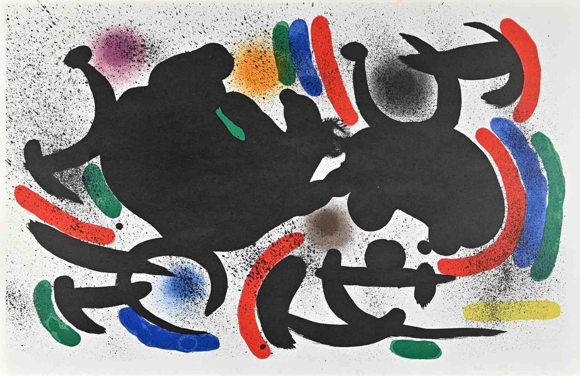 Abstract Print Joan Miró - Miró Lithographe I - Planche VII - Lithographie de Joan Mirò - 1972