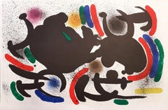Miró Lithographe I - Plate VII - Original Lithograph by J. Mirò - 1972