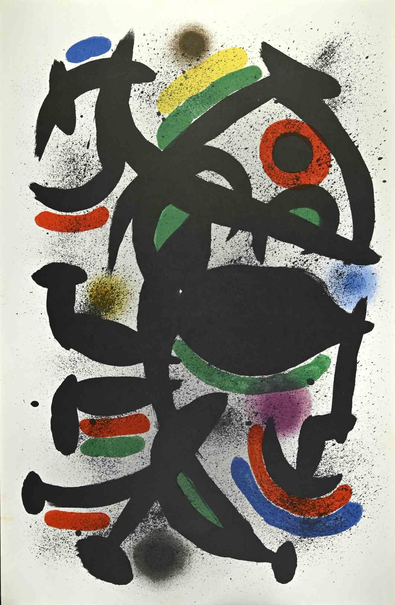 Joan Miró Abstract Print - Miró Lithographe I - Plate VIII - Lithograph by J. Mirò - 1972