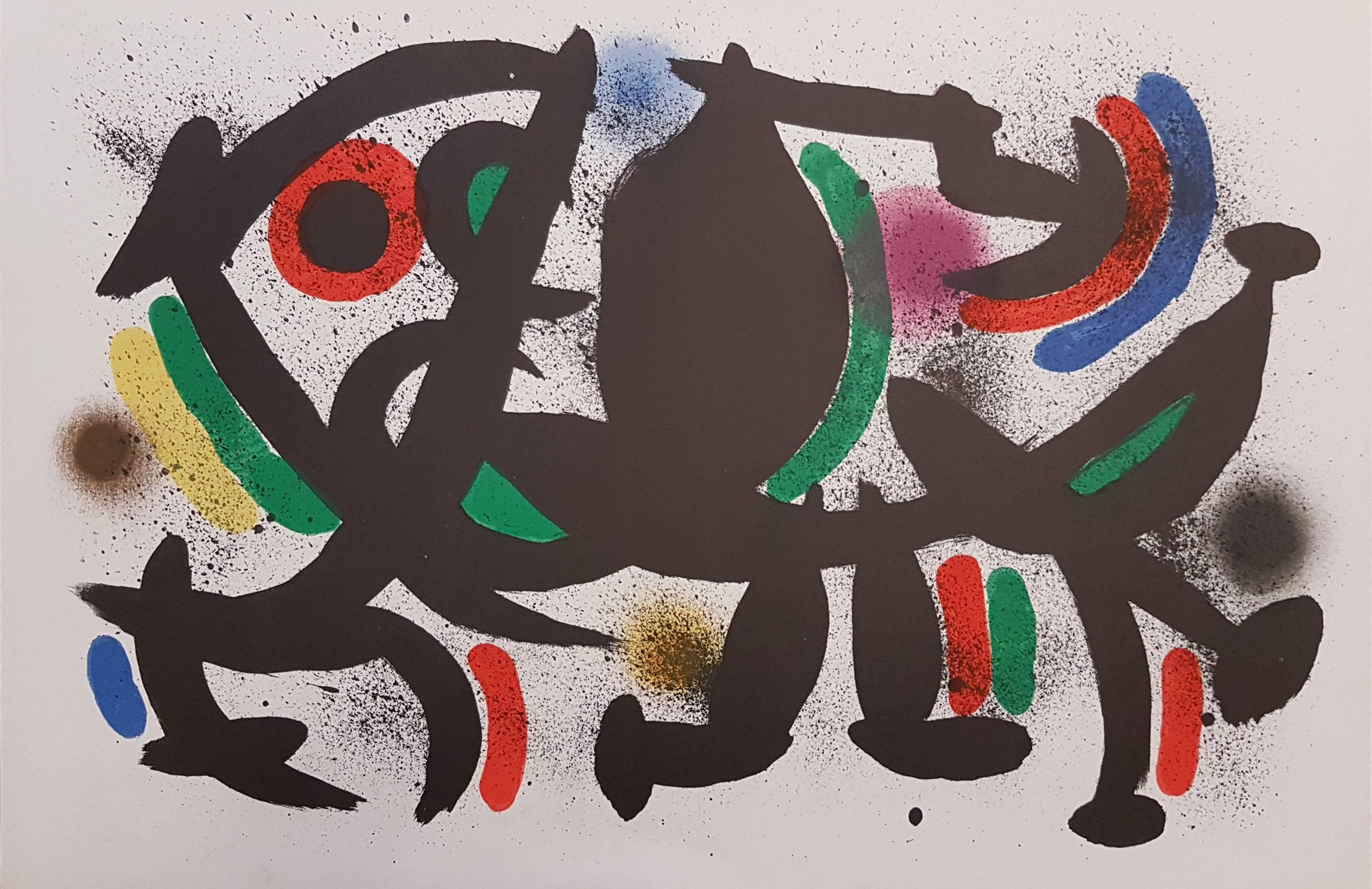 Joan Miró Abstract Print -  Mirò Lithographe I - Plate VIII -  Lithograph by J. Mirò - 1972