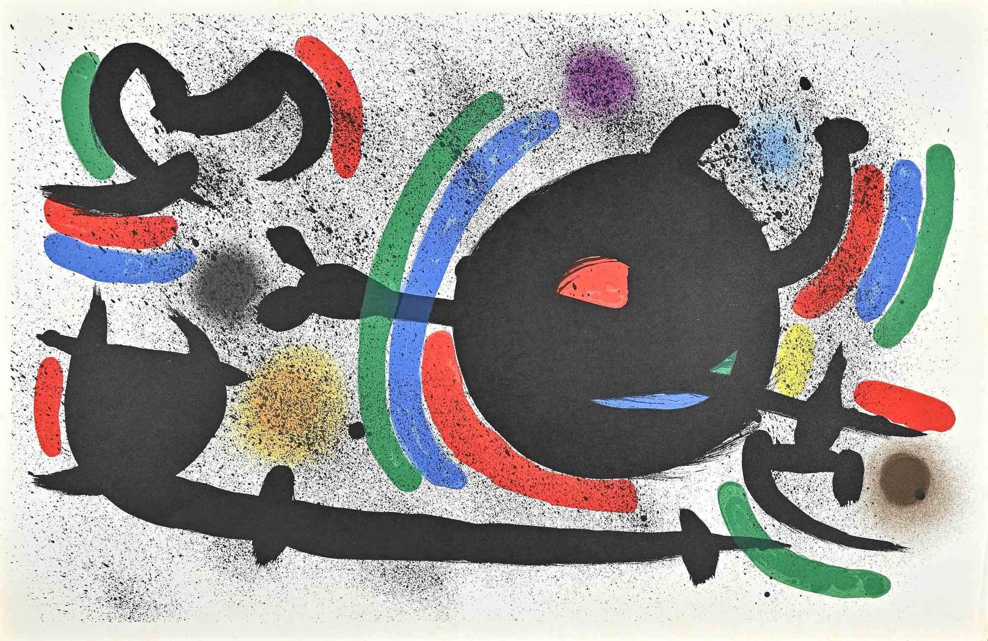 Miró Lithographe I - Platte X -  Lithographie von J. Mirò - 1972