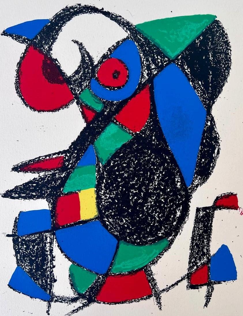 Miró Litografía II plancha 12 - Abstract Print Gris de Joan Miró