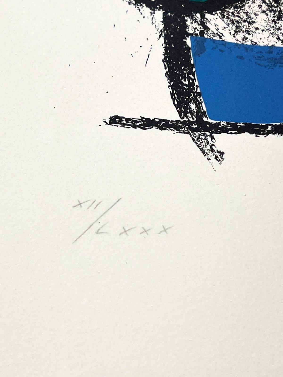 Lithographie Miro II planche 8 - Gris Abstract Print par Joan Miró