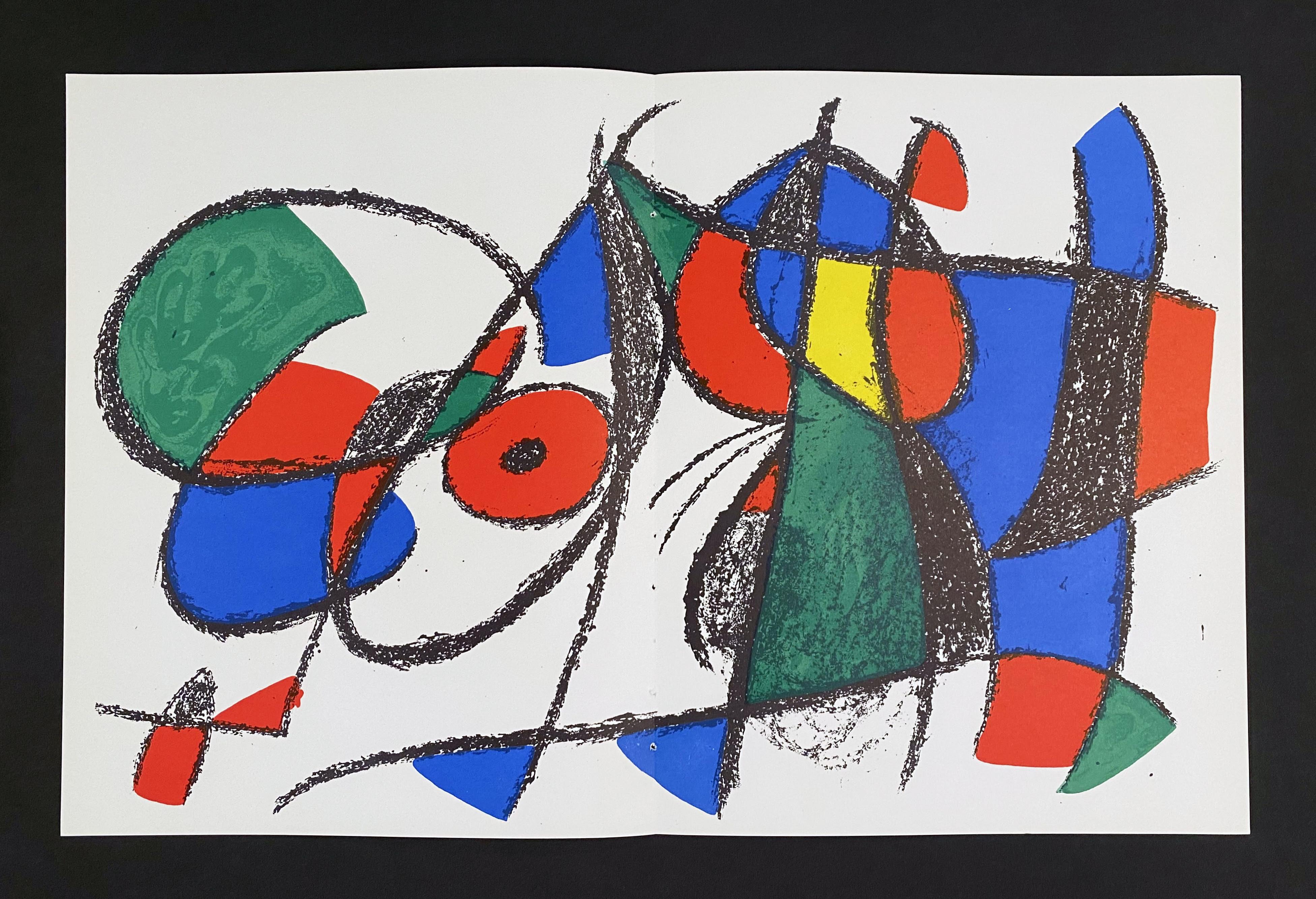 Miro Lithographe II, Plate VIII - Gray Abstract Print by Joan Miró